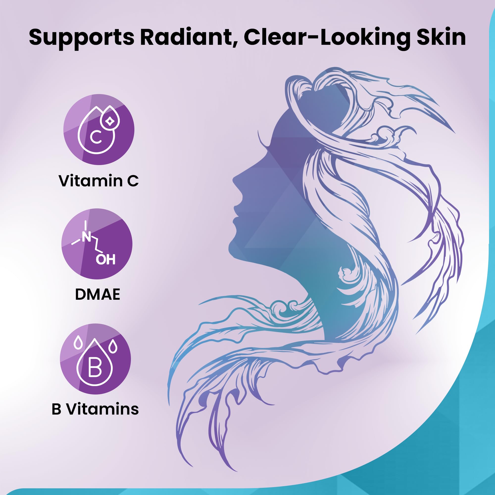 Organic Excellence Hair, Skin and Nails Vitamins for Women & Men – Biotin Supplement 5000 mcg– Hyaluronic Acid - Supports Healthy Hair Growth, Radiant Skin & Strong Nails, 1 Month Supply (30 Tablets) Organic ExcellenceAu supplements