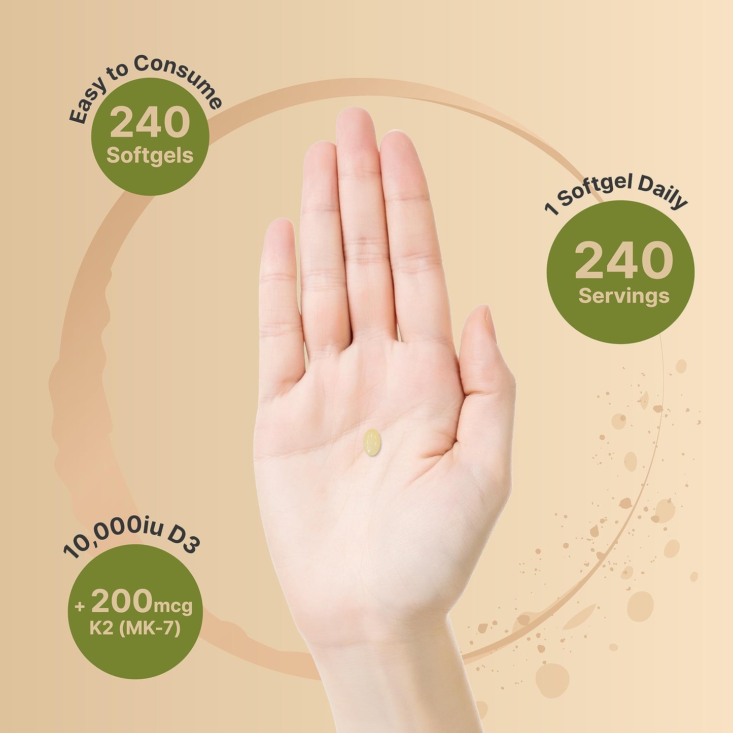 NatureBell Vitamin D3 K2 (10,000 IU Vitamin D + 200mcg Vitamin K MK-7) 240 Softgels NatureBellUS supplements