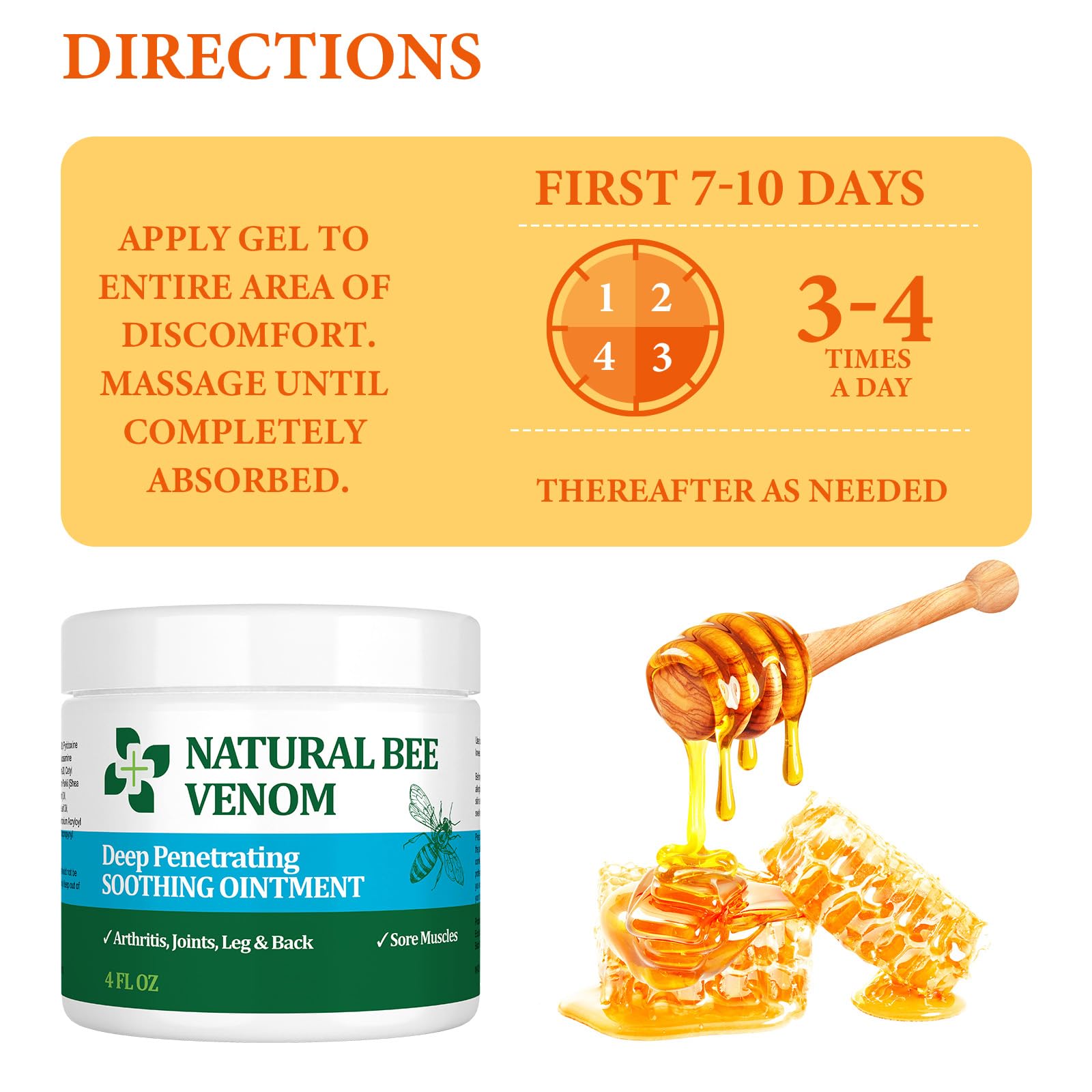 PIBIOOMAP Oringal Natural Bee Venom Serum Joint & Muscle & Bone Cream, Fast Acting, Relief Back, Shoulder, Back, Neck, Hands, Elbows, Feet, Leg, Knees, Ankle, for Adults, Elderly PIBIOOMAPAu supplements
