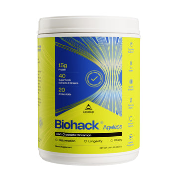 LevelUp Biohack Ageless: Colostrum Collagen Superfoods Antioxidants Spermidine Amino Acids Creatine for Women and Men, Total Body Rejuvenation (Dark Chocolate Cinnamon) LevelUpAu supplements