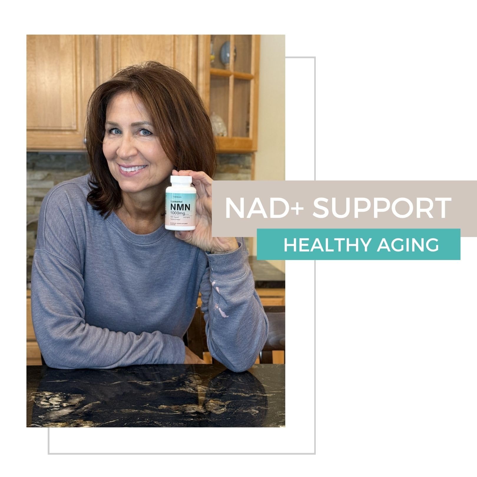 NMN Supplement 1000mg Pure - Liposomal NMN for NAD+ Supplement, Tested in USA, 60 Capsules THEREXAAu supplements
