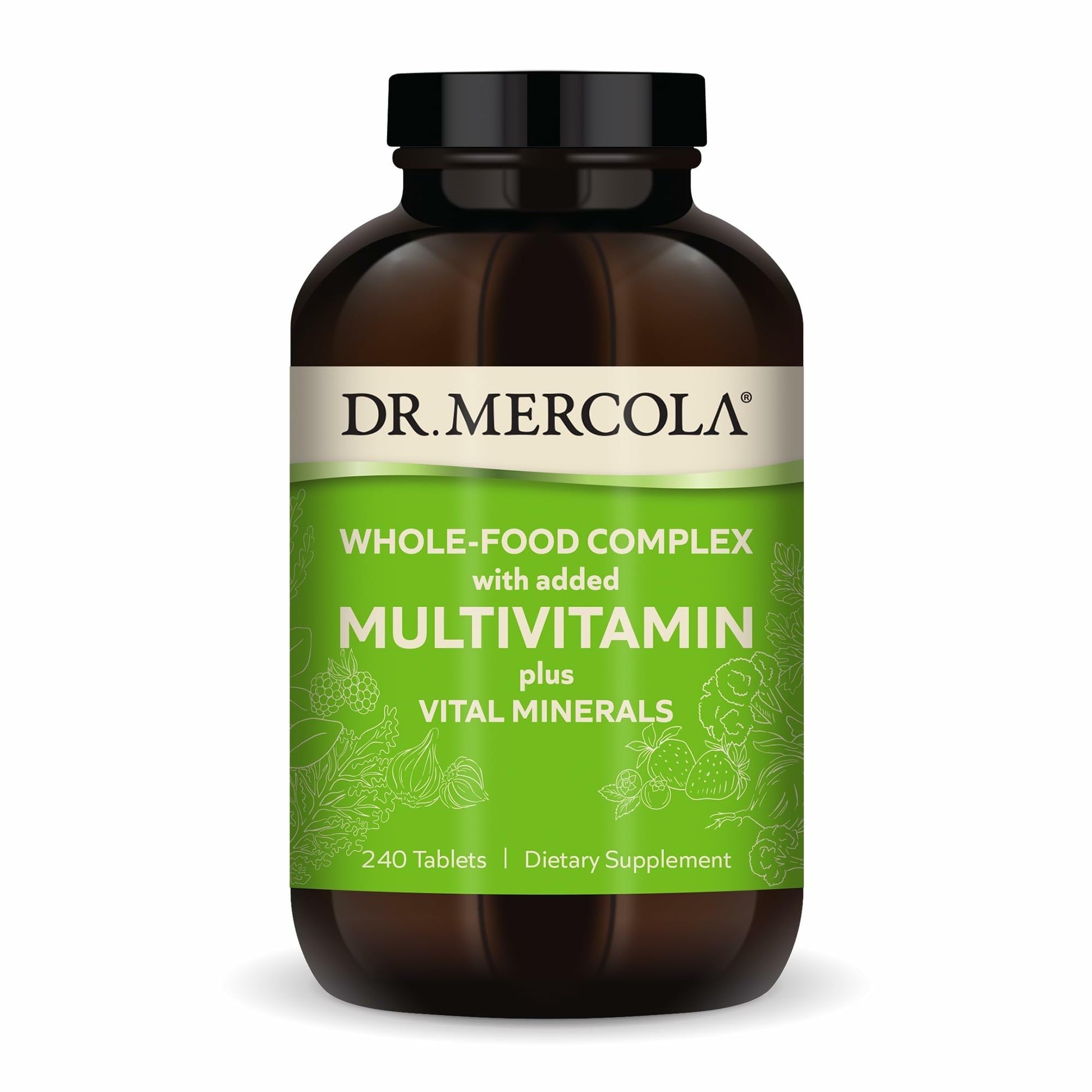 Dr. Mercola Whole-Food Complex with Added Multivitamin Plus Vital Minerals - Supports Nutrition & Immune Support - Bioavailable - GMO Free - 240 Tablets (30 Servings) Dr. MercolaAu supplements