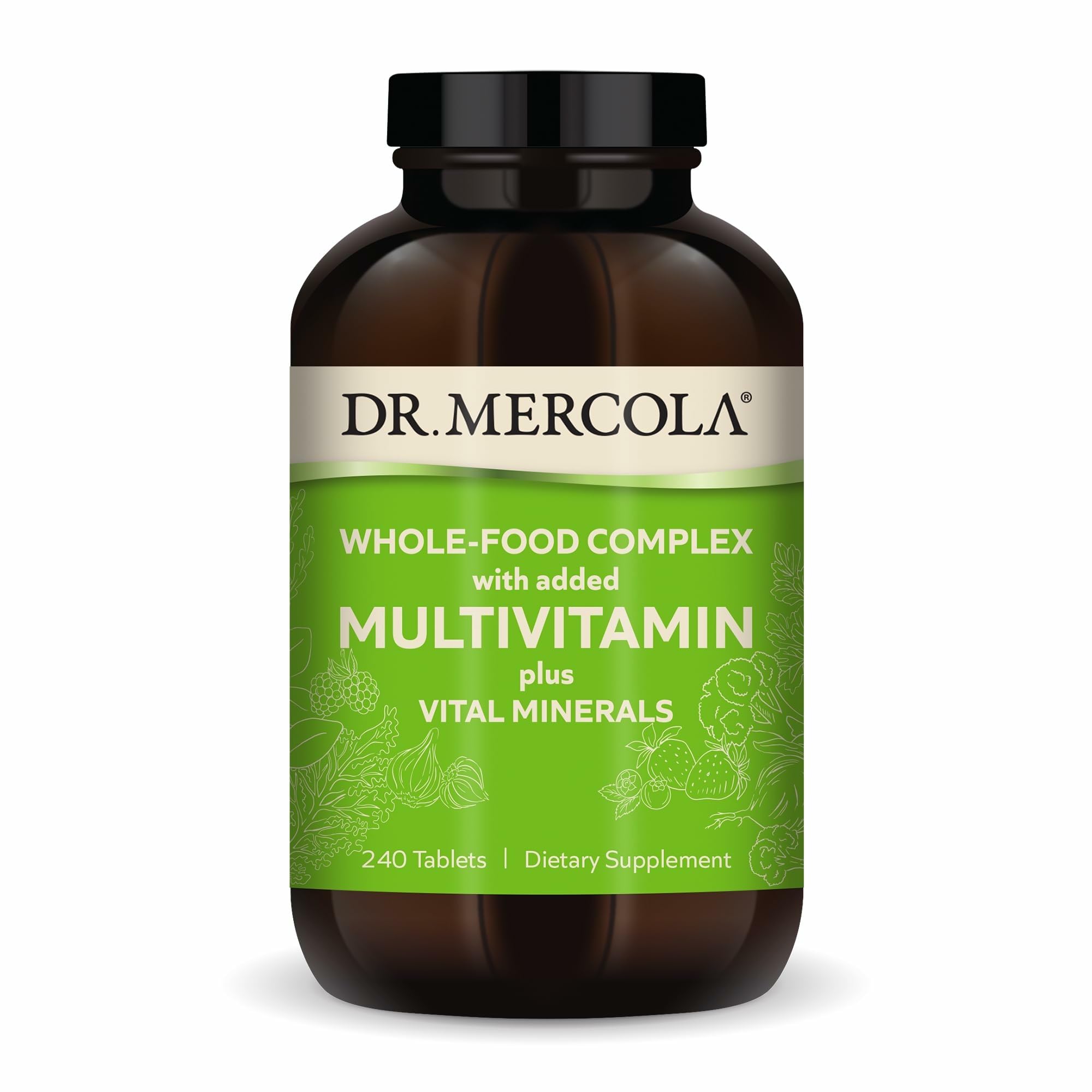 Dr. Mercola Whole-Food Complex with Added Multivitamin Plus Vital Minerals - Supports Nutrition & Immune Support - Bioavailable - GMO Free - 240 Tablets (30 Servings) Dr. MercolaAu supplements