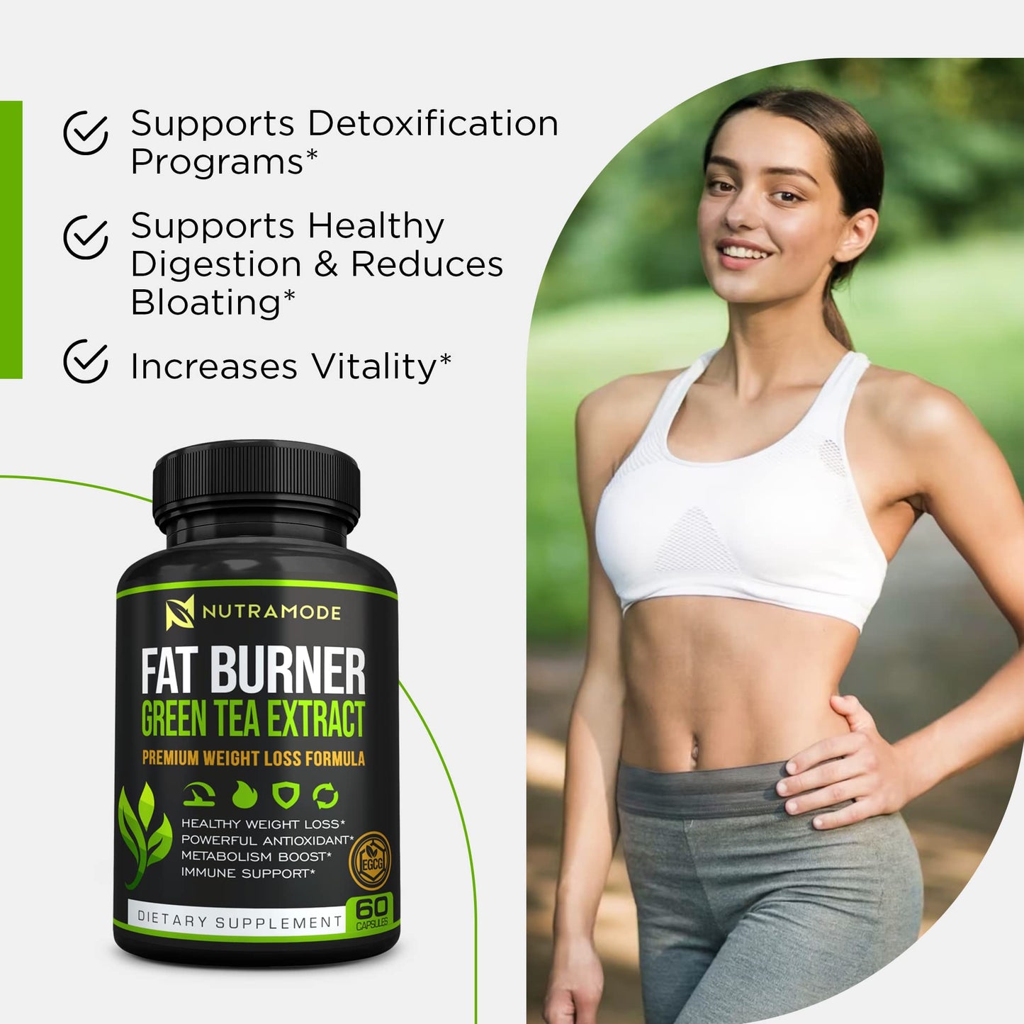 Premium Green Tea Extract Fat Burner Supplement EGCG-Natural Appetite Suppressant NUTRAMODEUS supplements