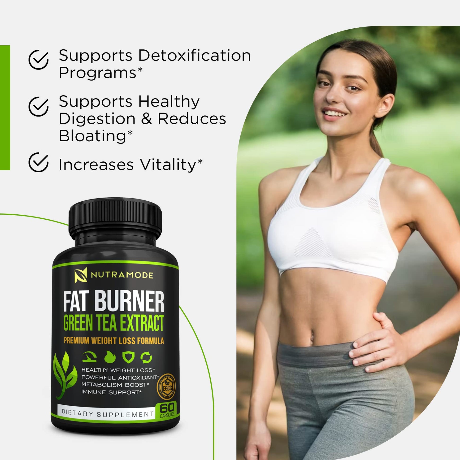 Premium Green Tea Extract Fat Burner Supplement EGCG-Natural Appetite Suppressant NUTRAMODEUS supplements