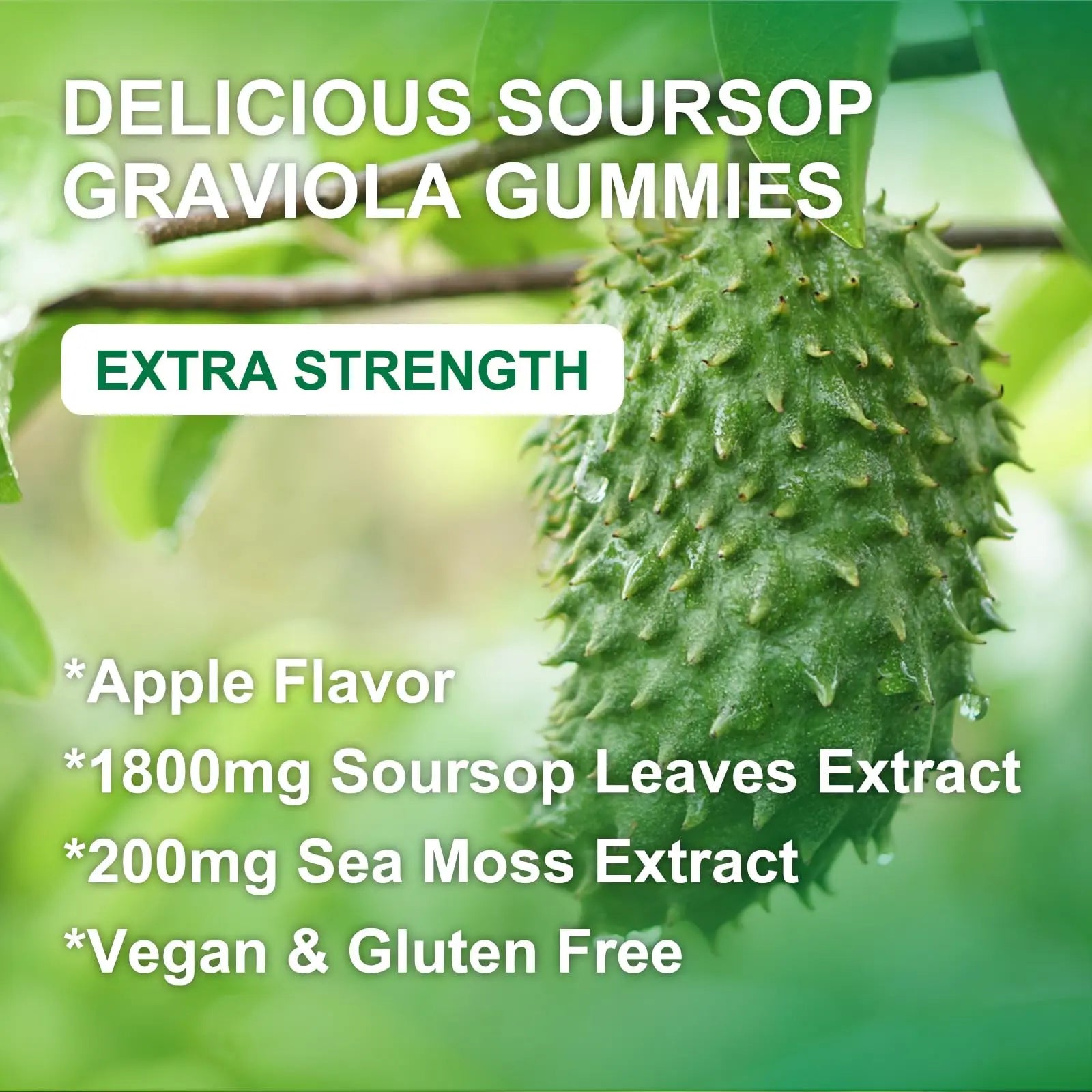 WOGORGT Soursop Graviola Gummies - Soursop Multivitamin Gummies with 200mg Sea Moss Extract for Antioxidant WOGORGTAu supplements