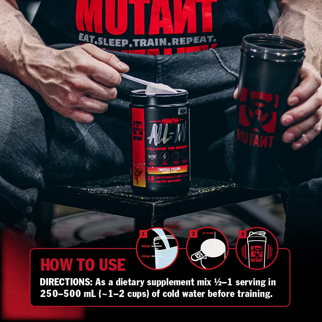 Mutant Madness All-in | Full Dosed Pre-Workout - Tropical Cyclone - 18 Serving - 504 g MutantAu supplements