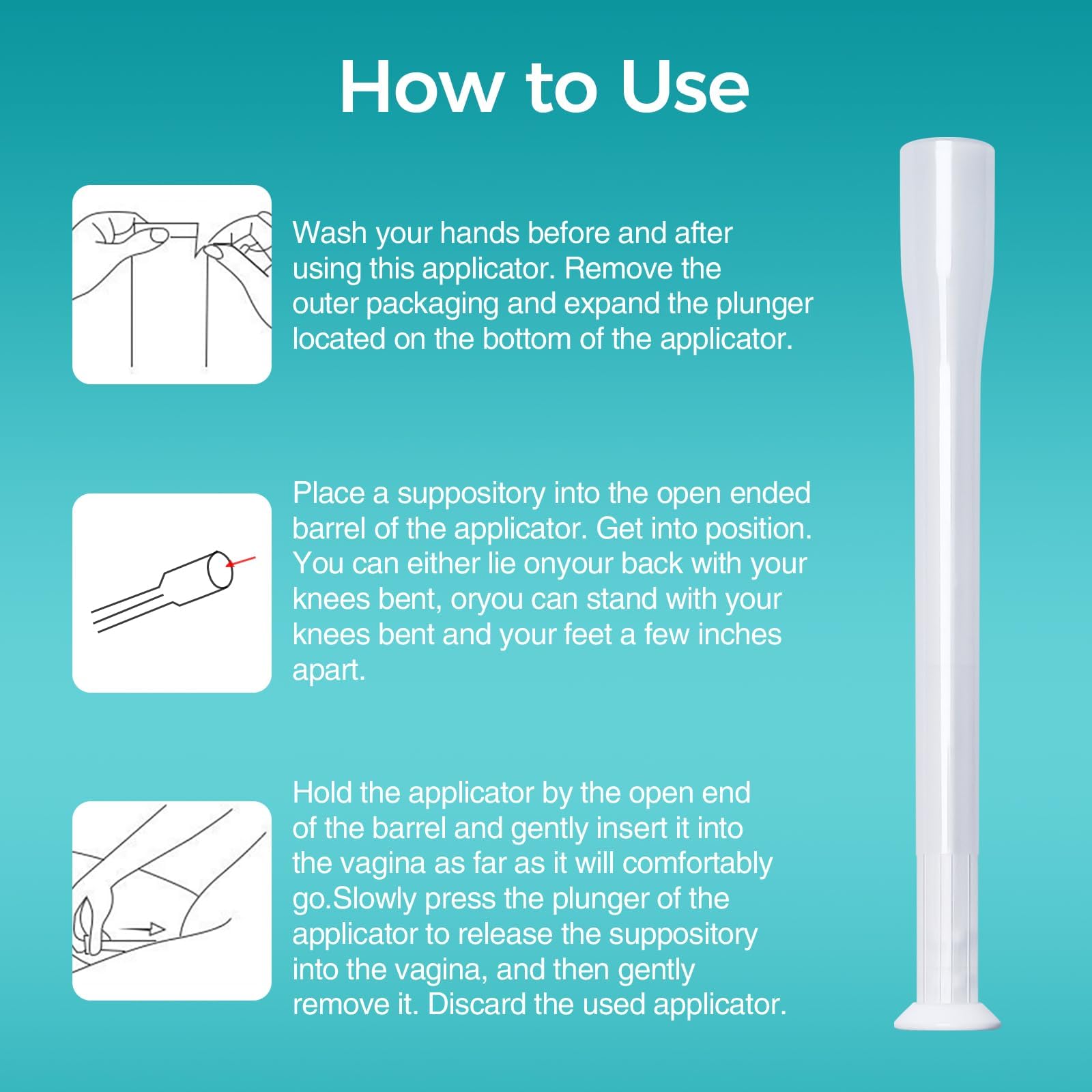 Dizzily 30 Pack Disposable Vaginal Suppository Applicators for Women, Individually Wrapped, Hygienic - Fits Most Boric Acid Suppositories, Pills, Tablet, Cap-sules and Feminine Care Applicator DizzilyUS supplements