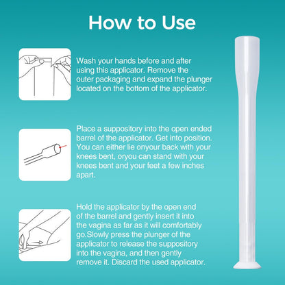 Dizzily 30 Pack Disposable Vaginal Suppository Applicators for Women, Individually Wrapped, Hygienic - Fits Most Boric Acid Suppositories, Pills, Tablet, Cap-sules and Feminine Care Applicator DizzilyUS supplements