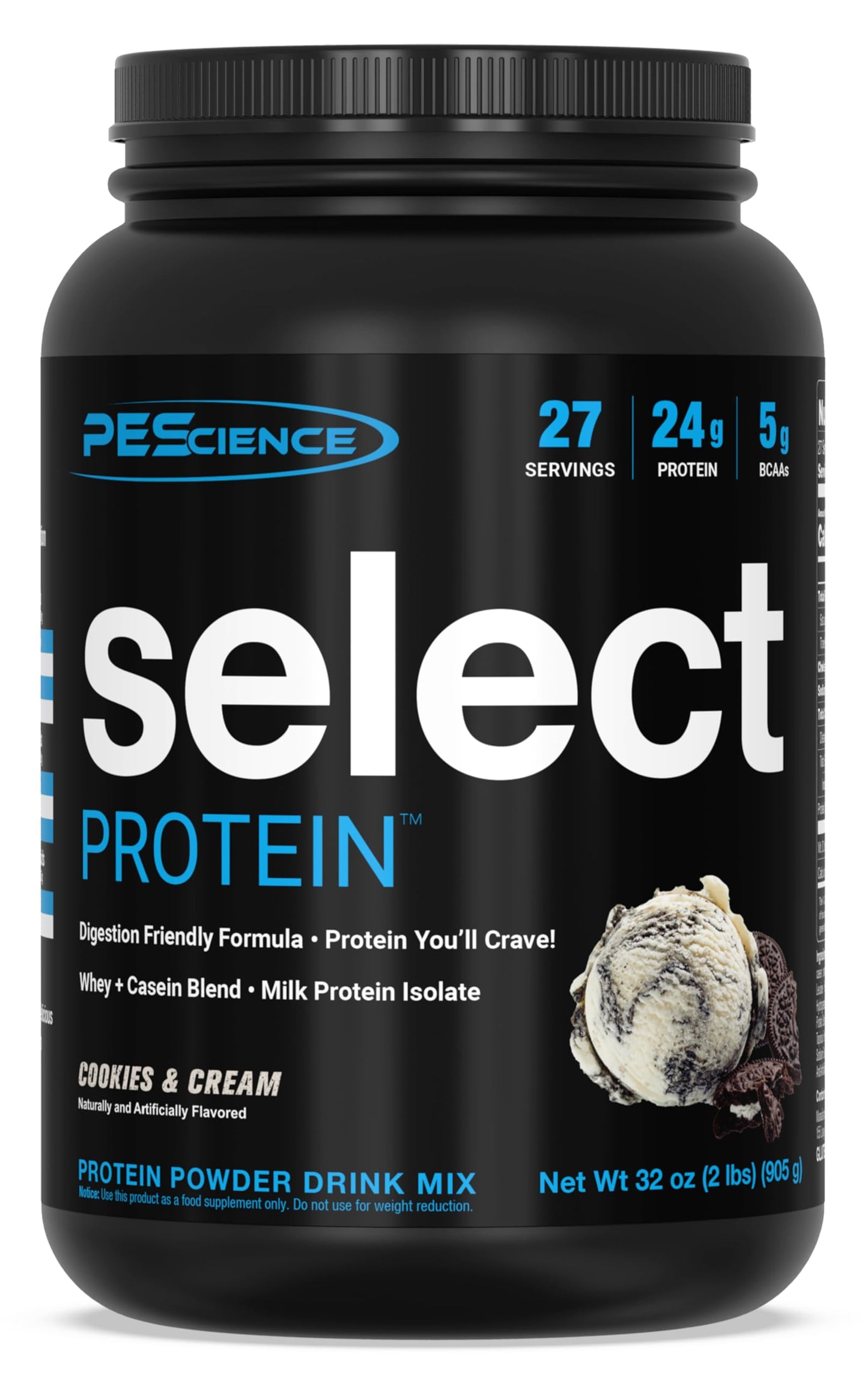 PEScience Select Protein, Cookies and Cream, 27 Serving, Premium Whey and Casein PEScienceUS supplements