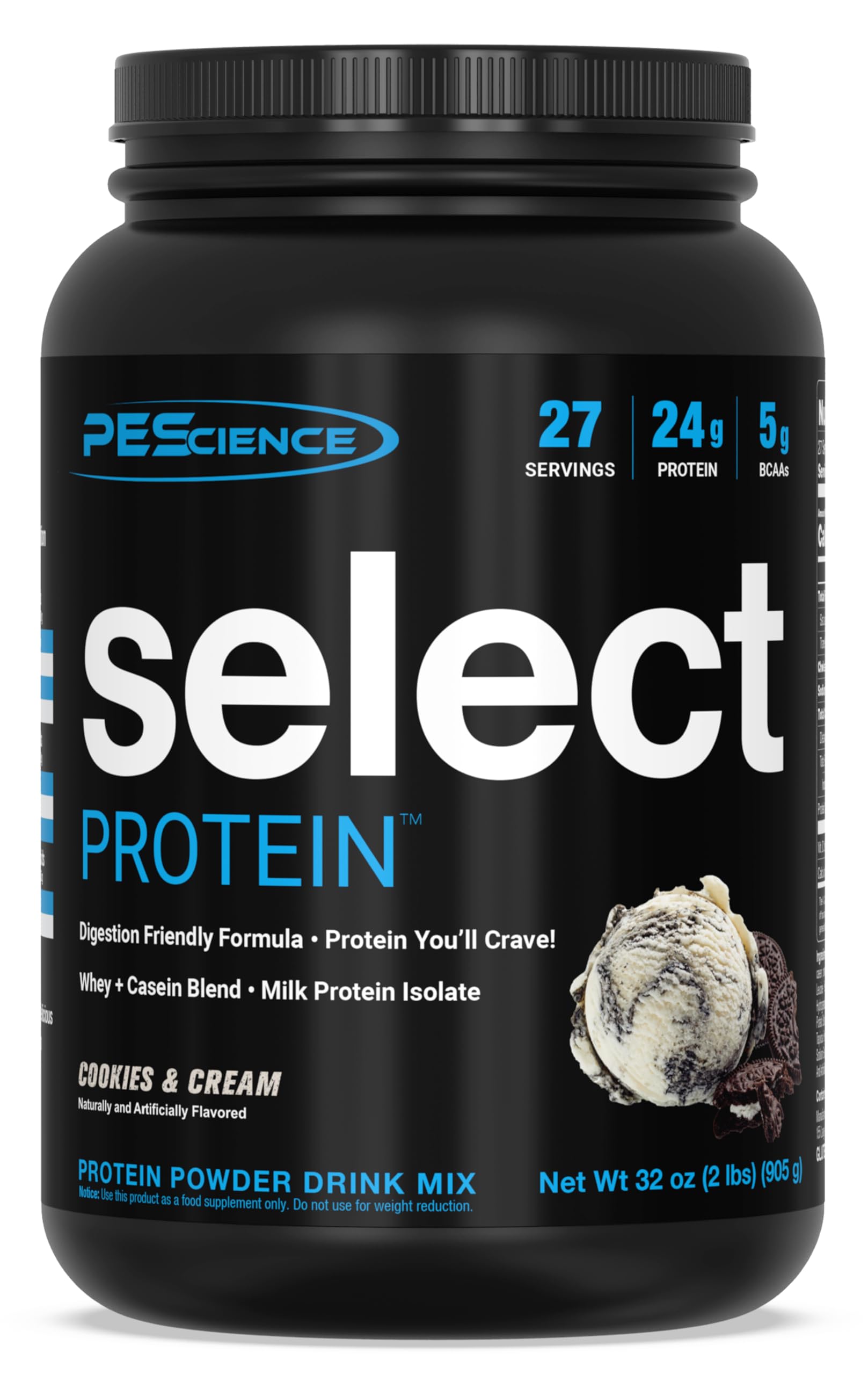 PEScience Select Protein, Cookies and Cream, 27 Serving, Premium Whey and Casein PEScienceUS supplements