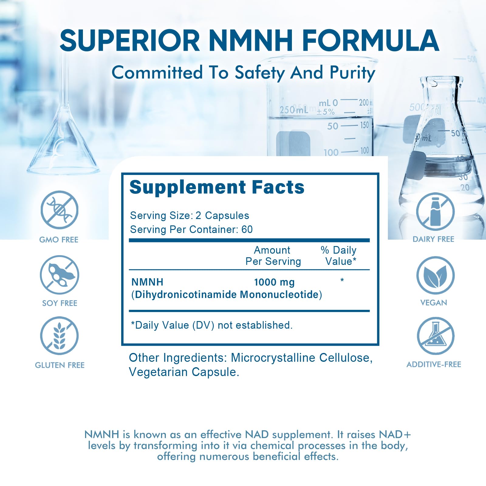 WONERPRO NMNH (NMN Supplement Alternative)，1000mg Per Serving NAD Supplement to Boost NAD+ Levels as We Age, for Anti Aging, Energy, Focus - 120 Capsule WONERPROAu supplements