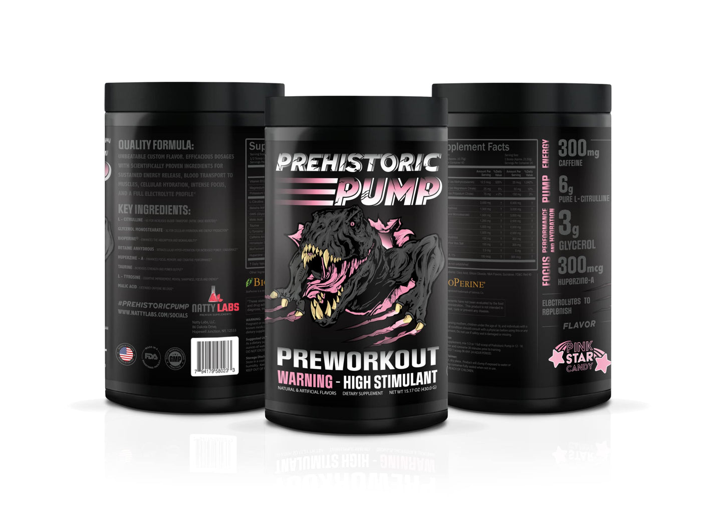 Natty Labs Prehistoric Pump Pre Workout - Preworkout Energy Supplement · 300mg Caffeine Natty LabsUS supplements