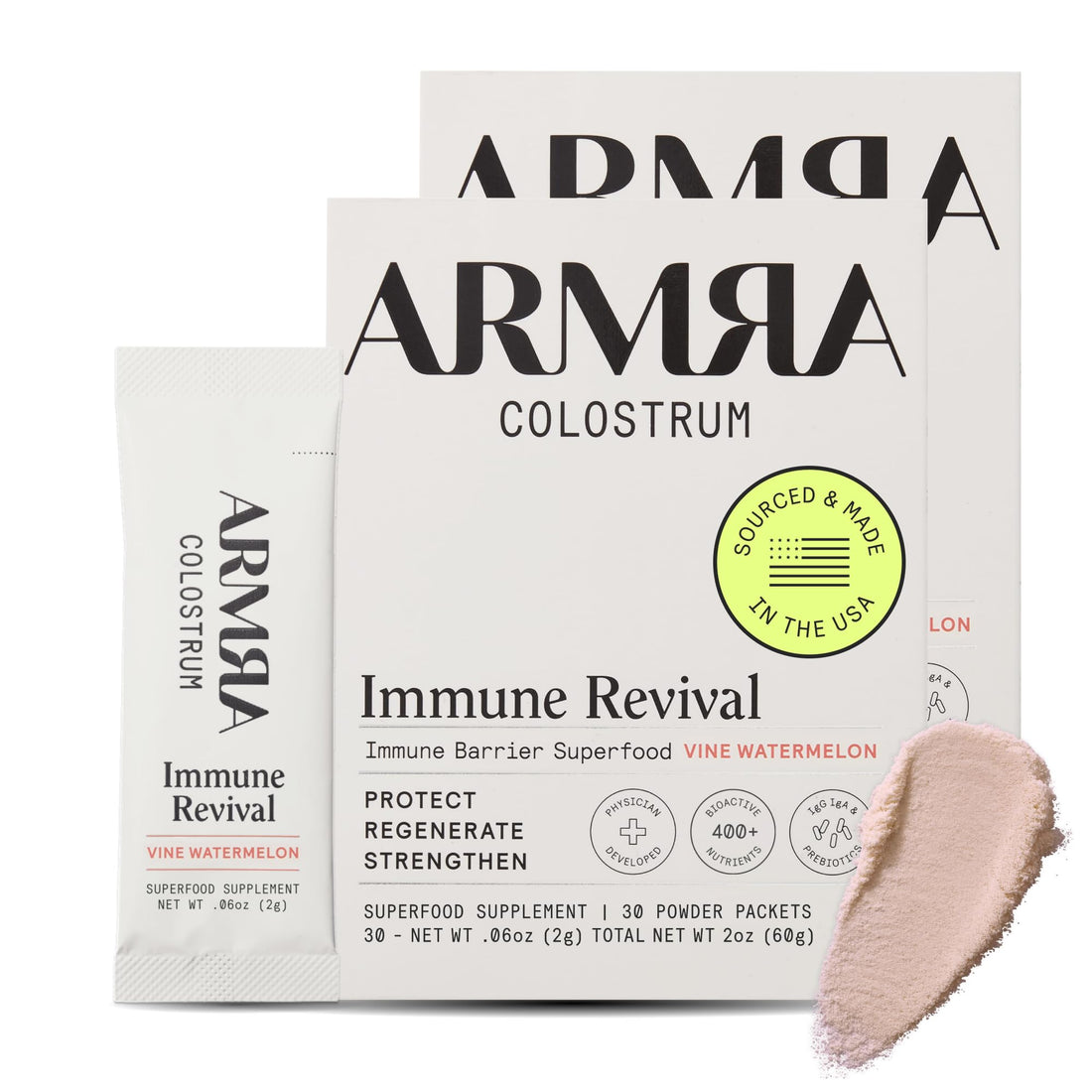 ARMRA Colostrum Powder | Vine Watermelon | Gut Health & Bloating | Skin & Hair | Immunity | Keto, Gluten & Fat-Free | 60 Servings ARMRAUS supplements