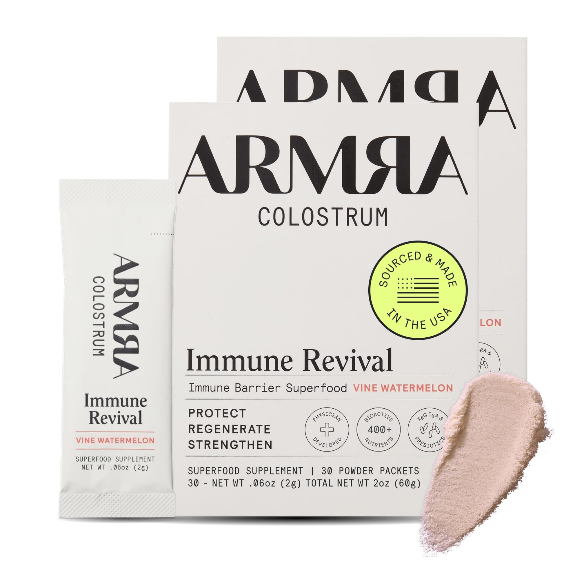 ARMRA Colostrum Powder | Vine Watermelon | Gut Health & Bloating | Skin & Hair | Immunity | Keto, Gluten & Fat-Free | 60 Servings ARMRAUS supplements