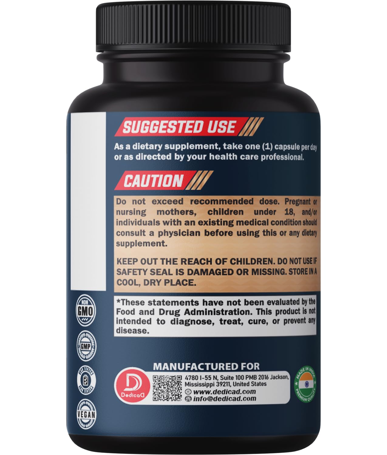 DEDICAD 12in1 Wormwood Black Walnut Clove Capsules - Immune, and Mood Support - 3 Month Supply - 90 Vegan Capsules DEDICADAu supplements