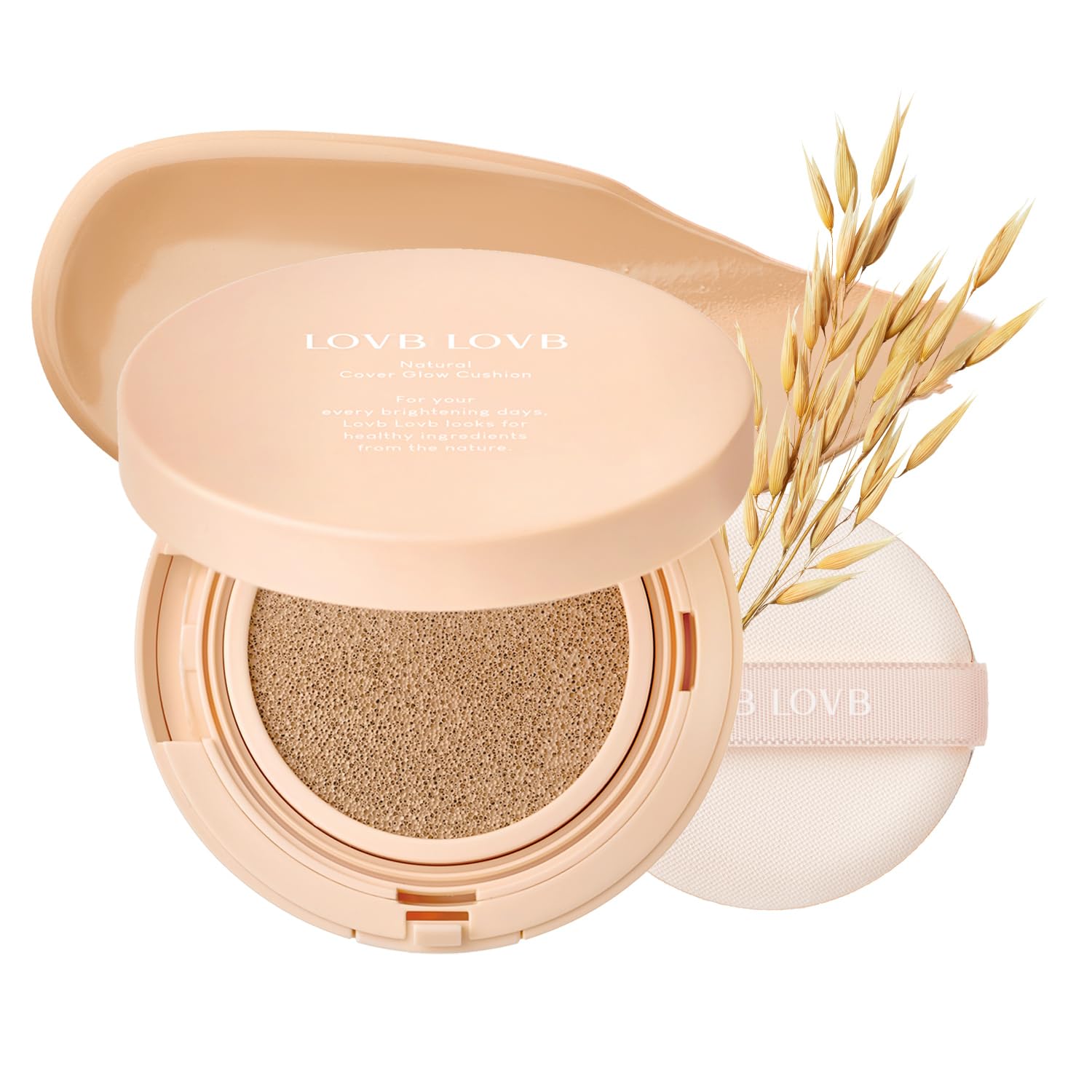 LOVB LOVB Natural Cover Glow Cushion Foundation | Satin Radiant Finish | Korean Foundation Makeup | Long-Lasting Natural Coverage | for All Skin Types 0.42 oz. (23N Natural Beige) LOVB LOVBAu supplements