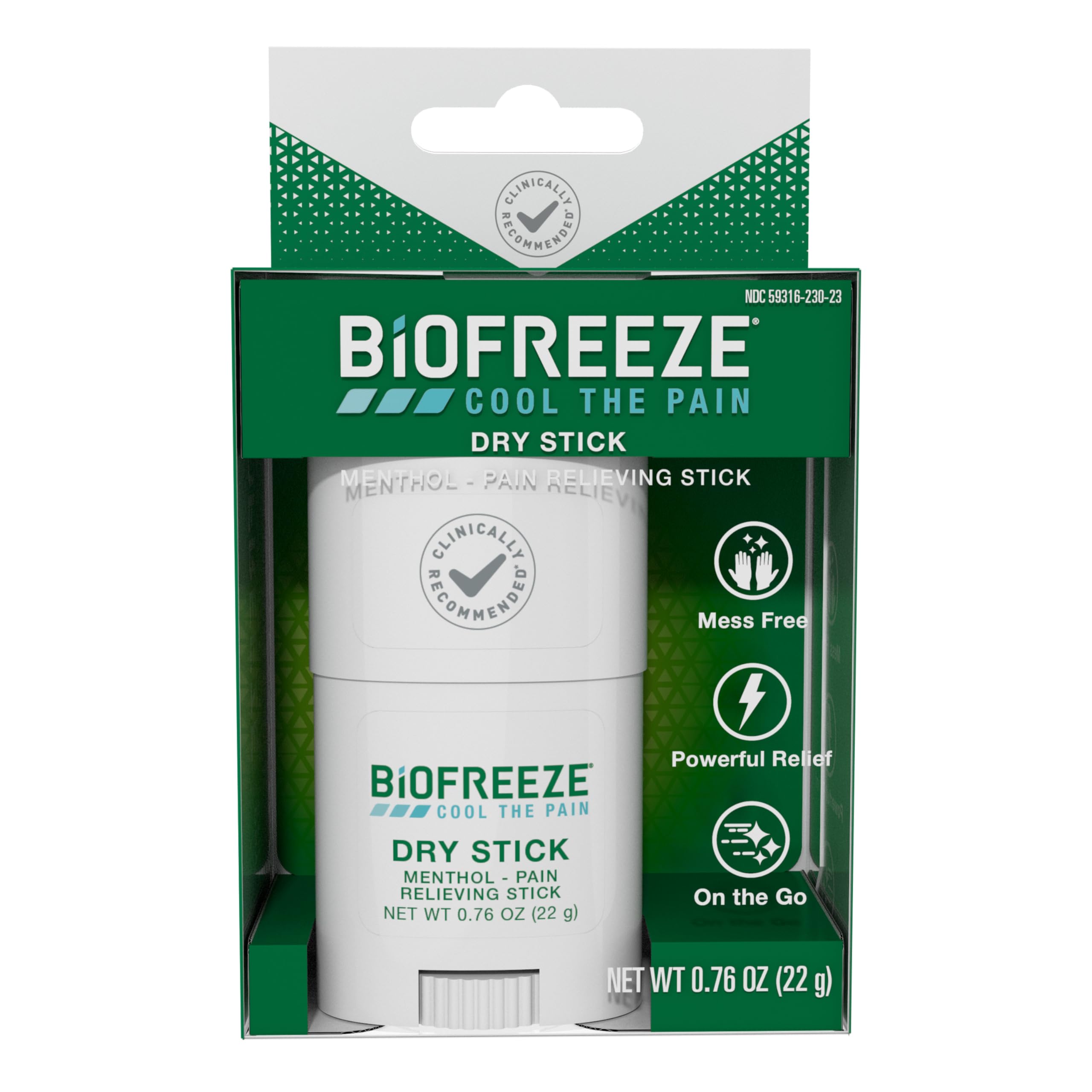 Biofreeze Dry Stick, Mess-Free Relief for Neck, Shoulder, Knee, Hip, Hand & Joint, Cooling Menthol Pain Relief Stick, Up to 100 Uses BiofreezeAu supplements