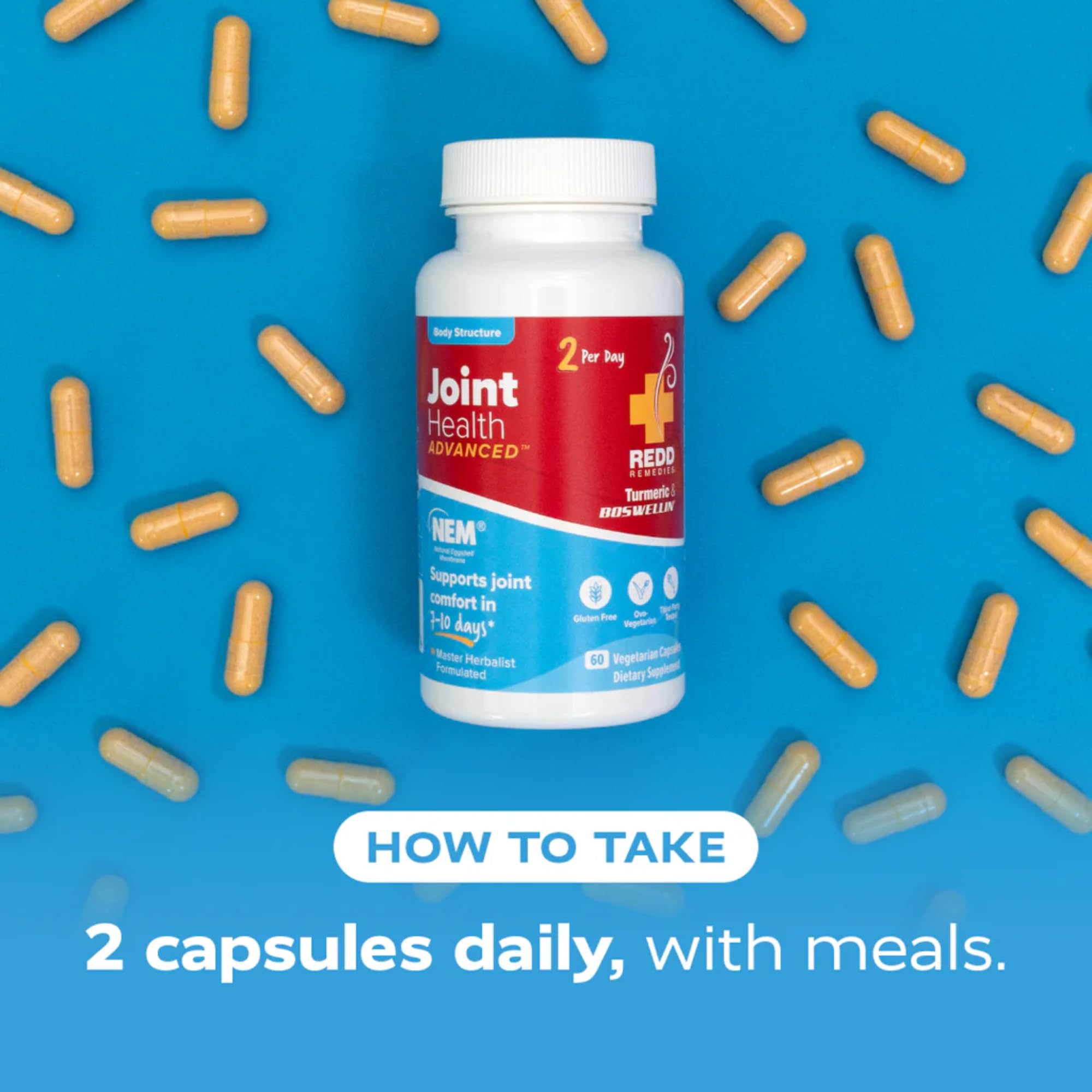 Redd Remedies, Joint Health Advanced, Helps Strengthen Connective Tissue and Cartilage, Fast-Acting Comfort with Boswellia Serrata and Turmeric, 120 Vegetarian Capsules Redd RemediesAu supplements