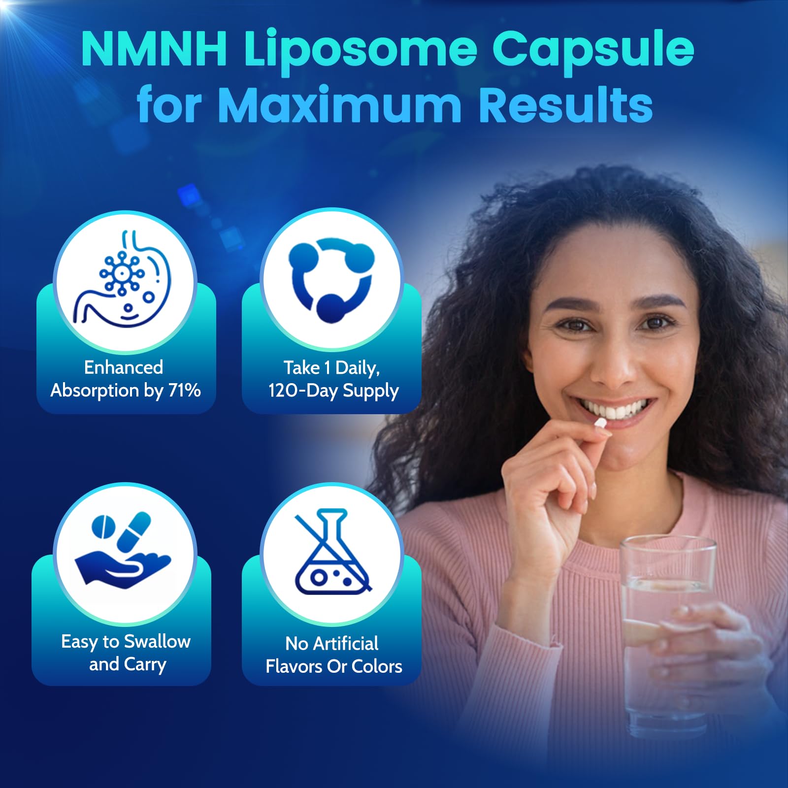 Pure NMNH(NMN Supplement Alternative)(Dihydronicotinamide Mononucleotide)for Women with Skin Aging 600mg: NAD Supplement for Anti-Aging Breakthrough - Boost NAD+ levels Liposome Capsules 120 Servings HEALGUTAu supplements