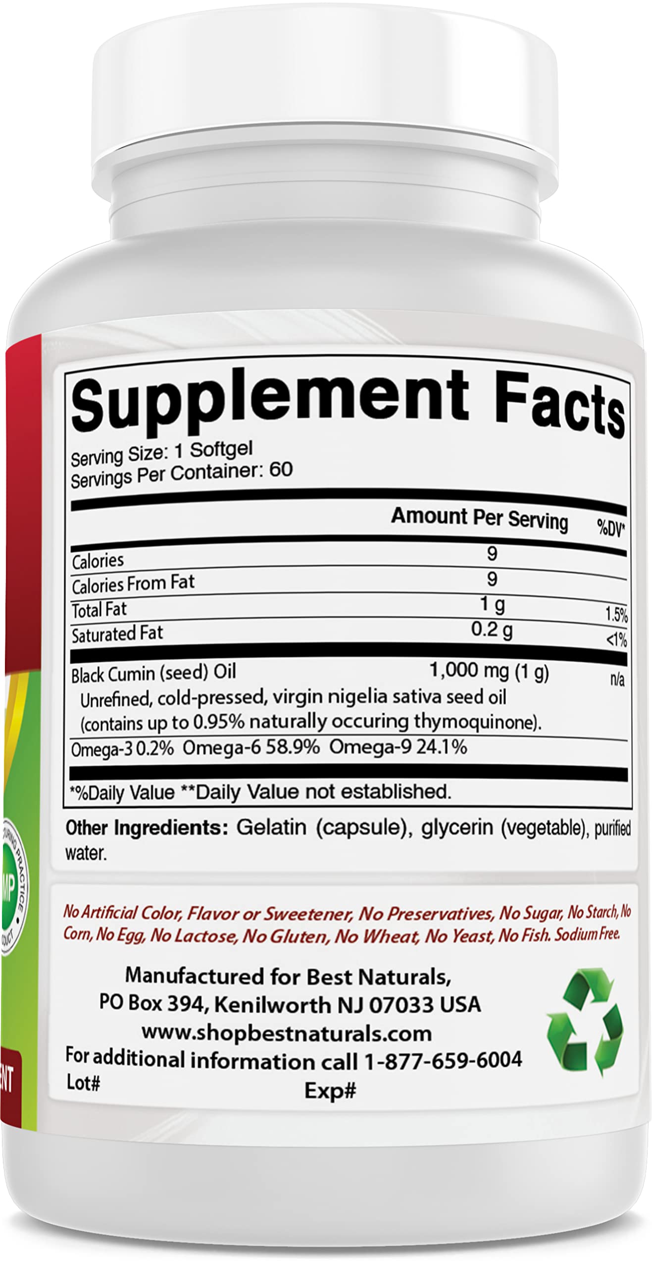 Best Naturals 2 Packs Black Seed Oil Capsules 1000 mg (Non-GMO) Nigella Sativa Best NaturalsUS supplements