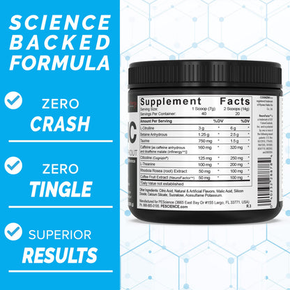 PEScience Prolific Pre Workout Powder, Sour Peach Candy, 40 Scoop, Energy Supplement PEScienceUS supplements