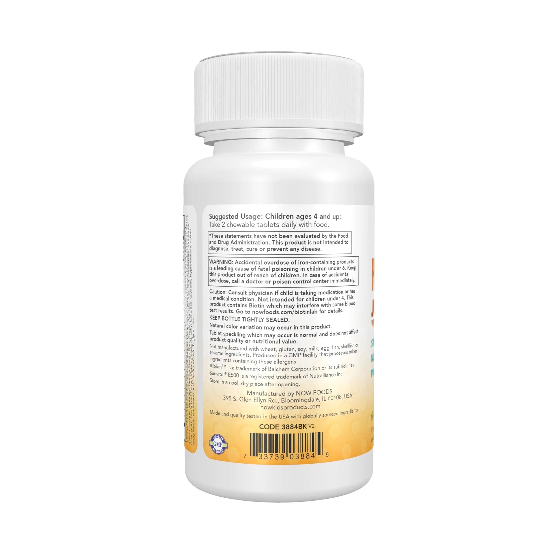 Now Kids Supplements, Kid Vits Multivitamin, Juicy Orange, 60 Chewable Tablets NOW FoodsAu supplements