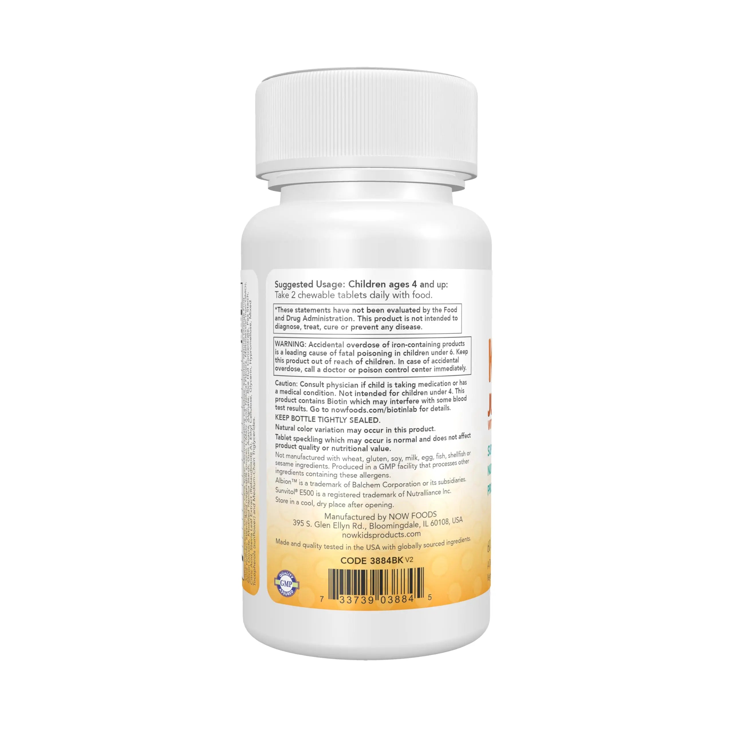 Now Kids Supplements, Kid Vits Multivitamin, Juicy Orange, 60 Chewable Tablets NOW FoodsAu supplements