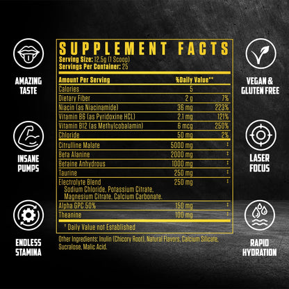 HydraPump | #1 New Stim Free Pre Workout Powder w/ Nitric Oxide Booster, Electrolytes EPN SupplementsUS supplements