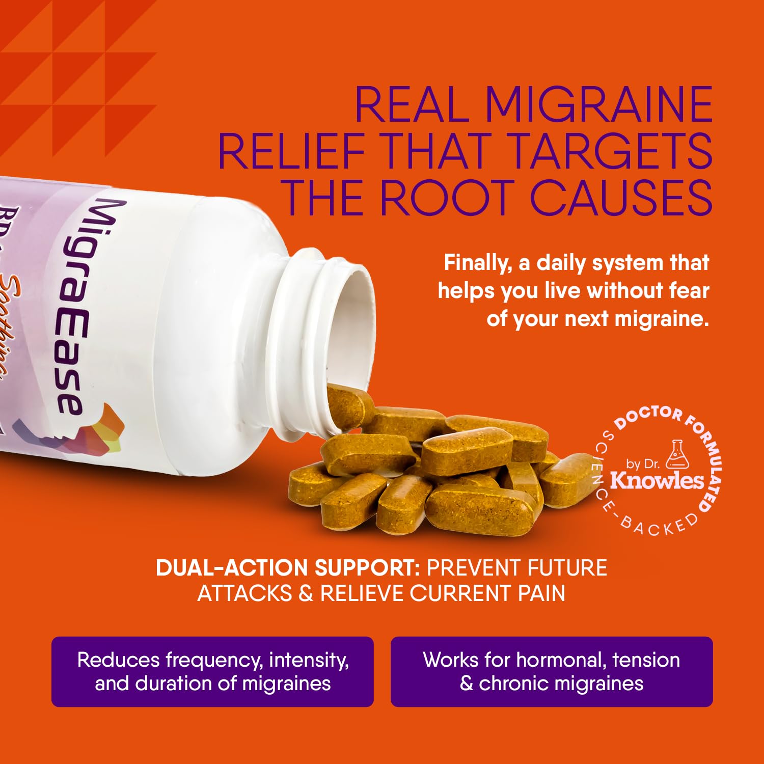 Doctor Knowles Migraine Supplement |Complete Natural Migraine Prevention & Relief Pills with Magnesium, 5-HTP, Feverfew, Riboflavin & Organic Blend |Caffeine Free, Extended-Release Tablets (60 Units) DR. KNOWLESAu supplements