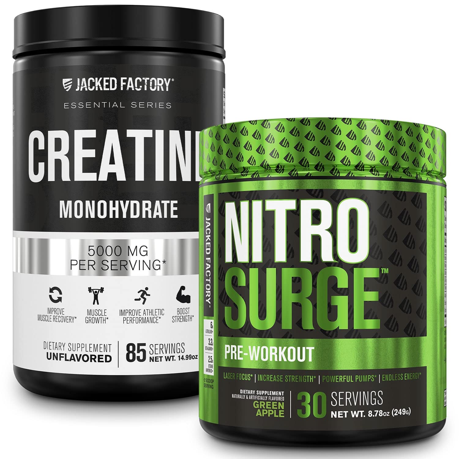 Nitrosurge Pre-Workout in Green Apple & Creatine Monohydrate for Men & Women Jacked FactoryAu supplements