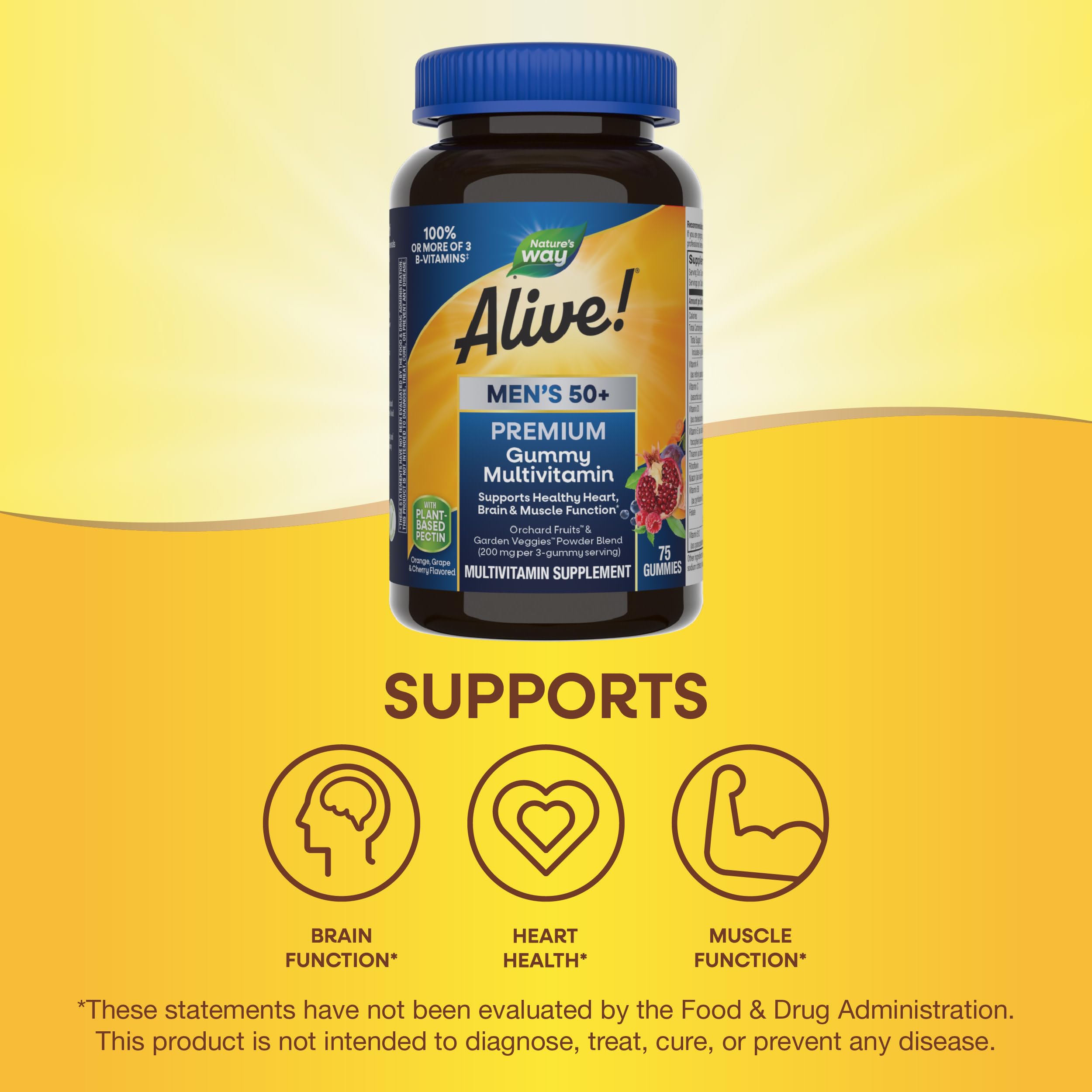 Nature’s Way Alive! Men’s 50+ Premium Gummy Multivitamin, Supports Healthy Heart, Brain & Muscle Function Nature's WayAu supplements