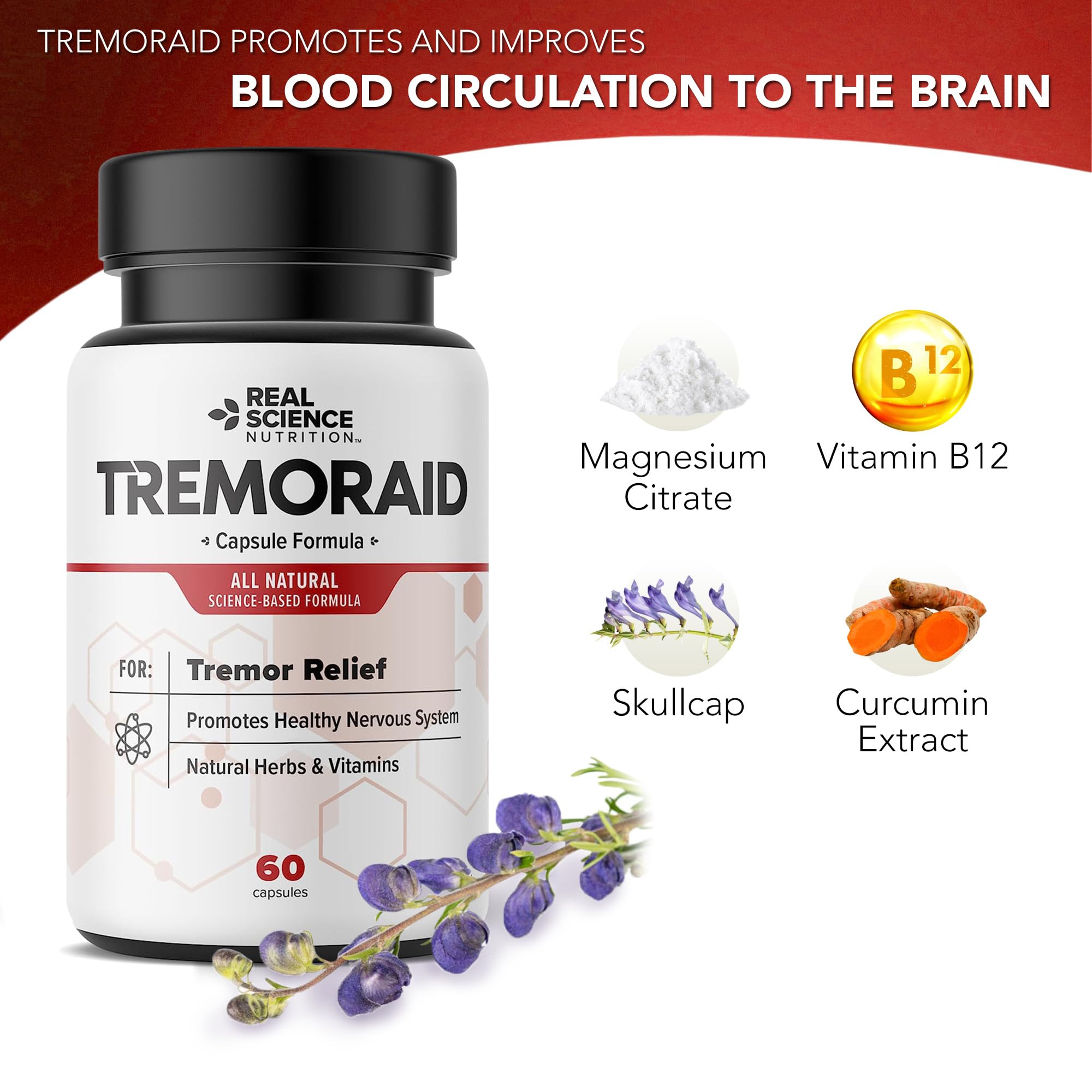Tremoraid Essential Tremor Relief Supplements (60 Caps)* (3 Bottles) TremoraidAu supplements