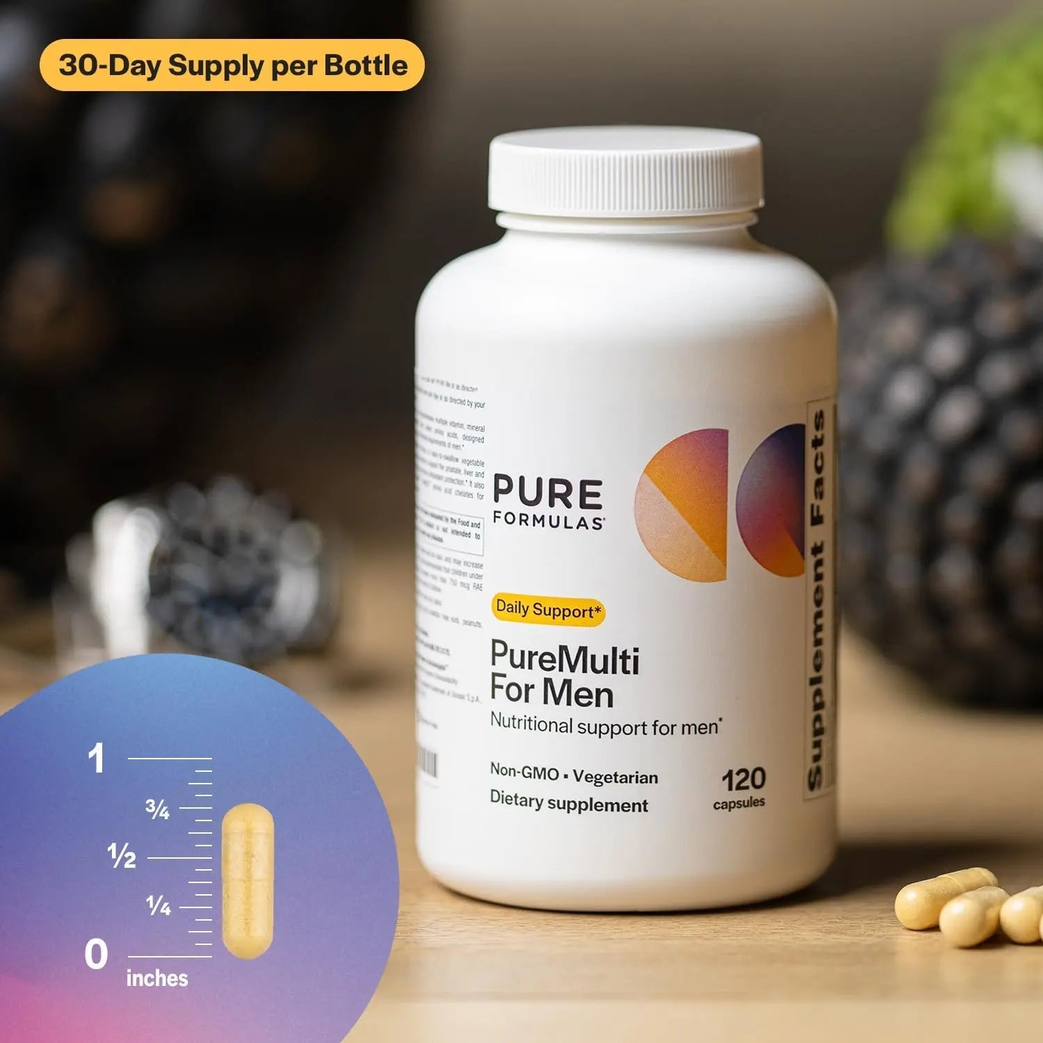 PureFormulas PureMulti for Men - Daily Comprehensive Multivitamin for Men's Health, Vitality, Energy, Focus, & Performance. Mens Vitamins A, C, D, E, & B12 PureFormulasAu supplements