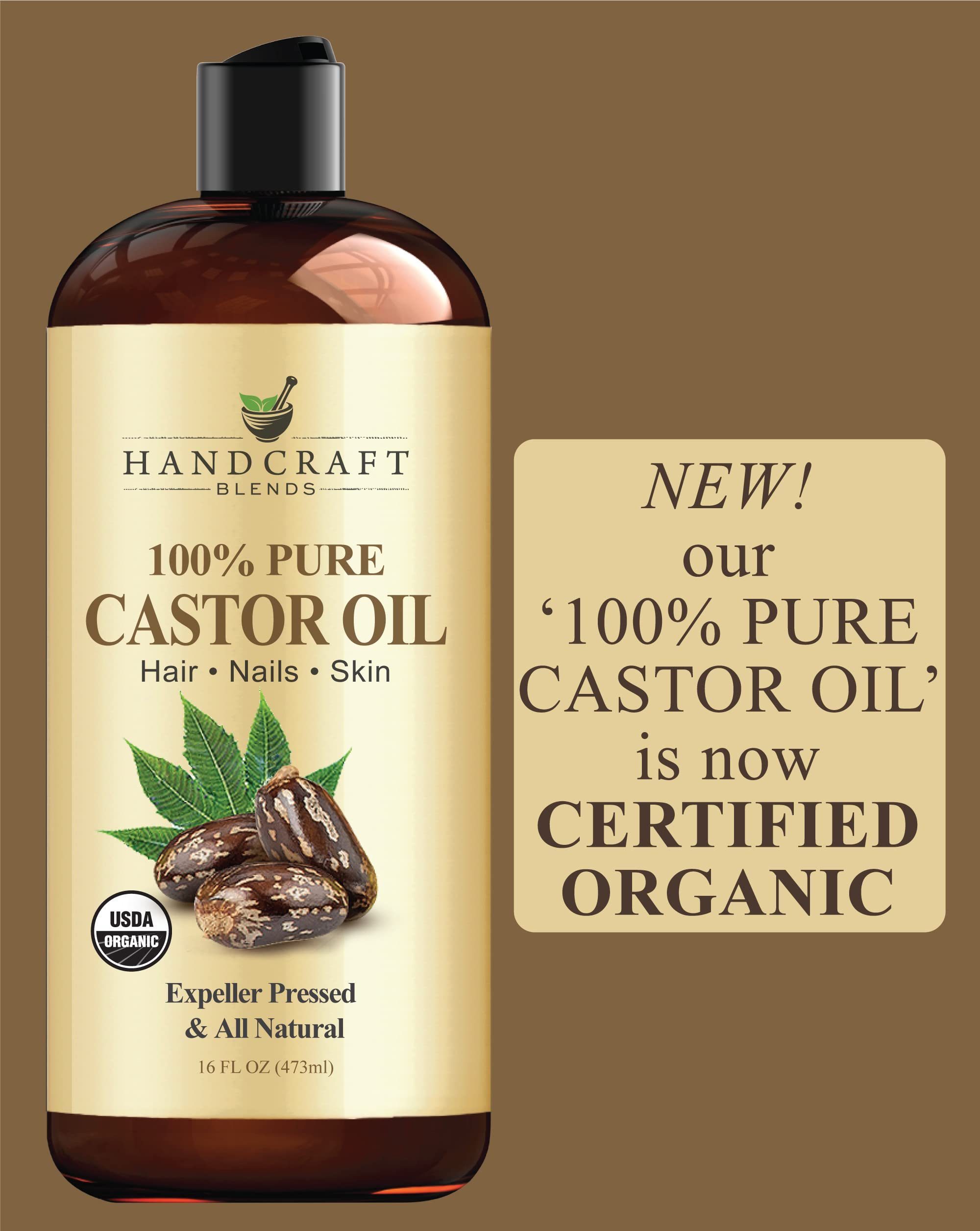 Handcraft Blends Organic Castor Oil for Hair Growth, Eyelashes and Eyebrows - 100% Pure Handcraft BlendsAu supplements