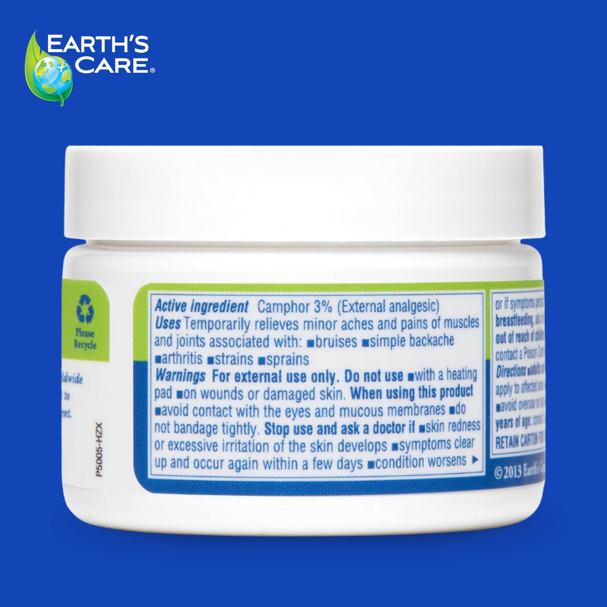 Earth's Care Muscle & Joint Rub - for Sore Muscles, Bruises, Aches and Strains - 2.5 OZ. Earth's CareAu supplements