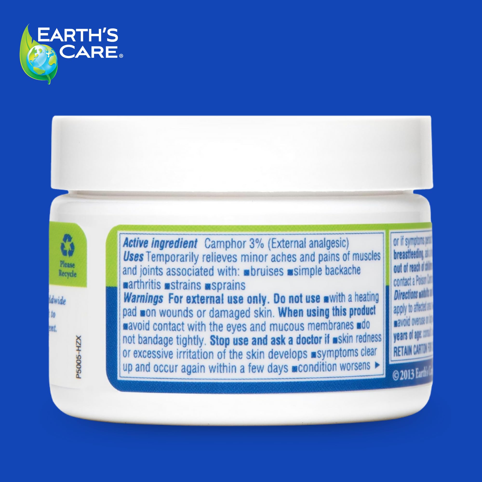Earth's Care Muscle & Joint Rub - for Sore Muscles, Bruises, Aches and Strains - 2.5 OZ. Earth's CareAu supplements