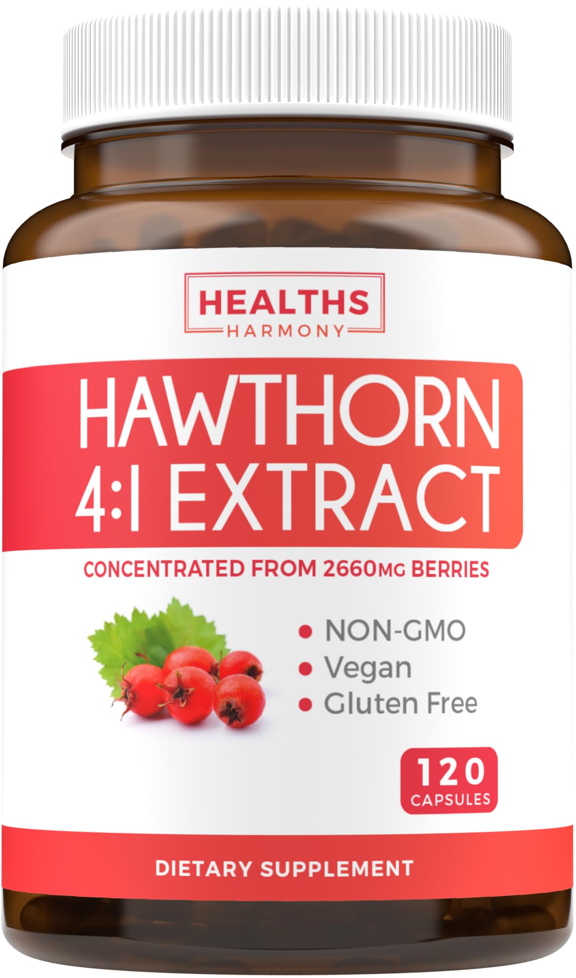 Hawthorn Berry Capsules - 4 Month Supply Digestion & Heart Health Supplement Healths HarmonyAu supplements