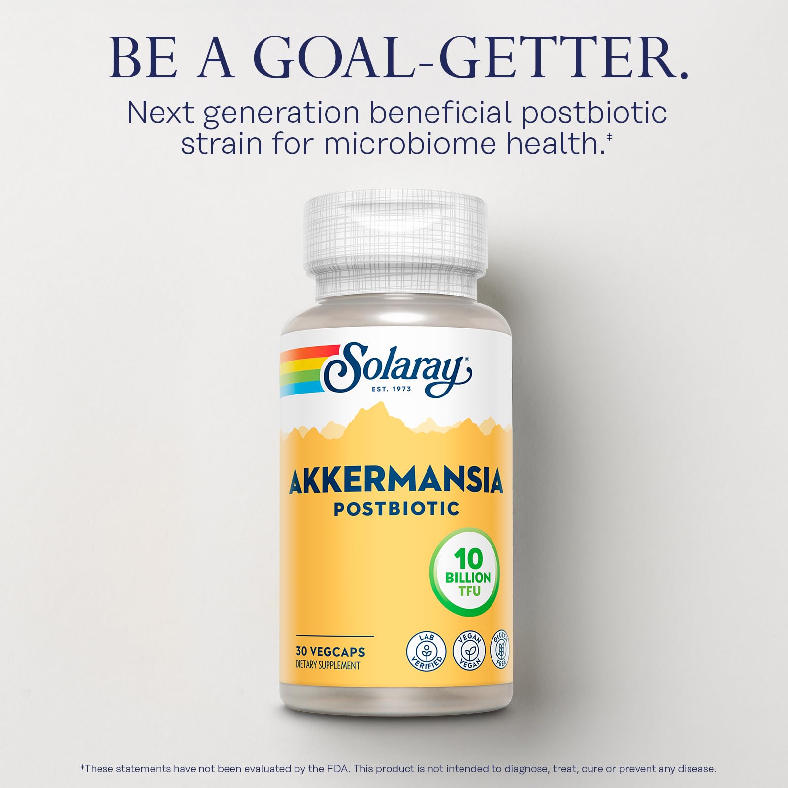 SOLARAY Akkermansia Postbiotic, Akk11, 10 Billion TFU, Beneficial Strain for Gut Health Support, Vegan, Gluten-Free, 60-Day Guarantee, 30 Servings, 30 VegCaps SOLARAYAu supplements