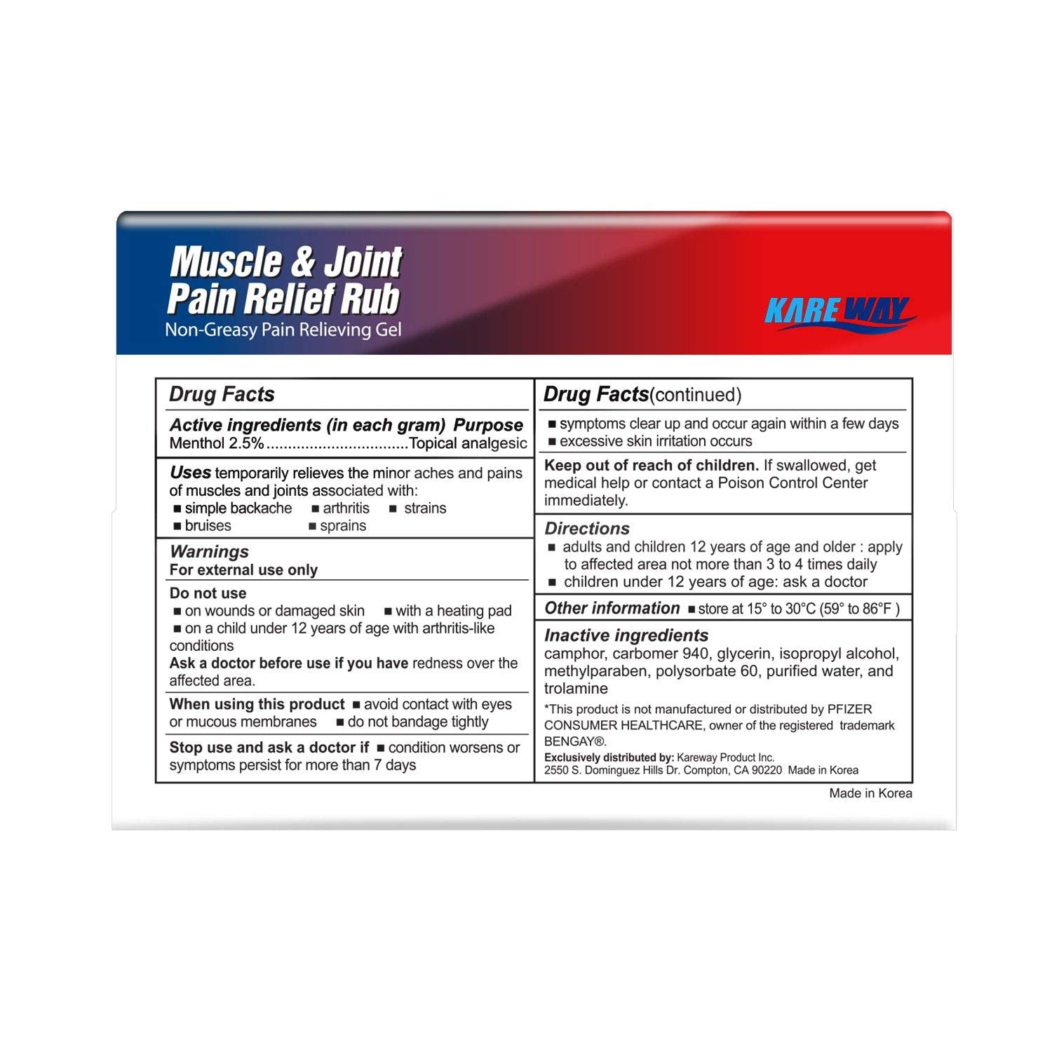 Pure-Aid Muscle & Joint Pain Relief Rub, Fast Relief from Minor Arthritis, Backache, Muscle & Joint Pain Non-Greasy Cream, 2oz (4pk) Pure-AidAu supplements