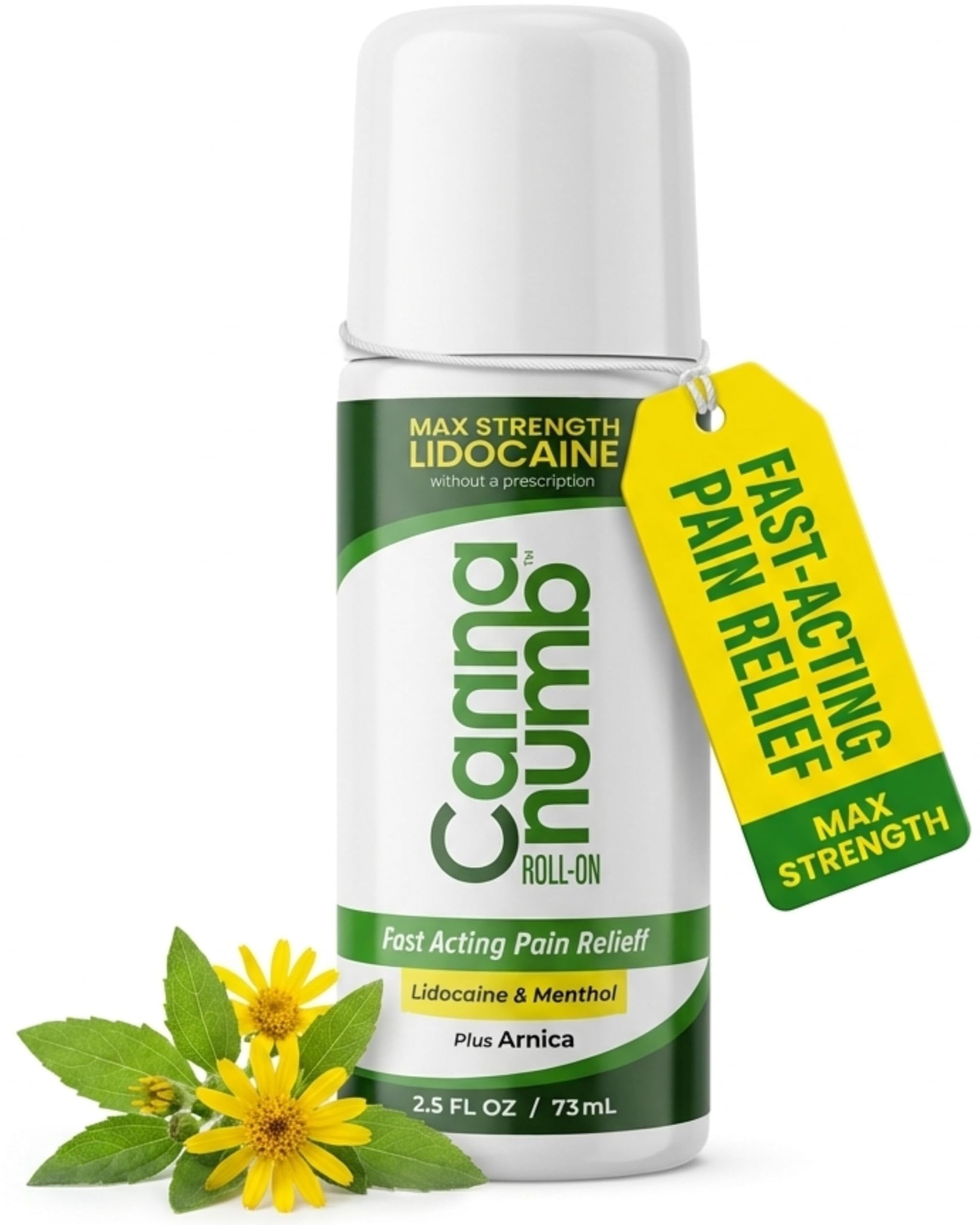 Cannanumb Pain Relief Roll On with Lidocaine, Fast Acting Pain Relief with Arnica + Boswellia + Menthol - 2.5oz CannanumbAu supplements