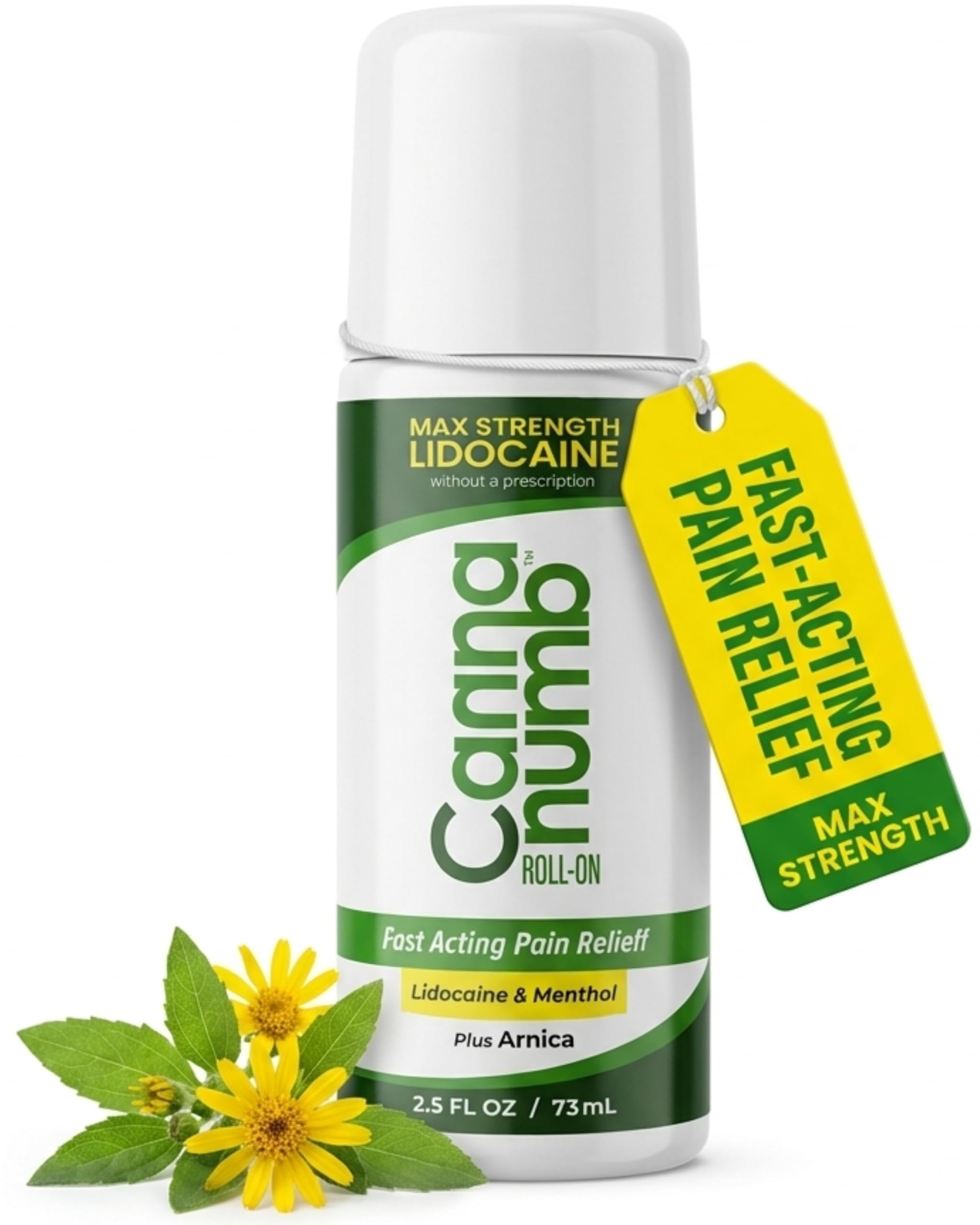 Cannanumb Pain Relief Roll On with Lidocaine, Fast Acting Pain Relief with Arnica + Boswellia + Menthol - 2.5oz CannanumbAu supplements