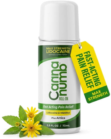 Cannanumb Pain Relief Roll On with Lidocaine, Fast Acting Pain Relief with Arnica + Boswellia + Menthol - 2.5oz CannanumbAu supplements