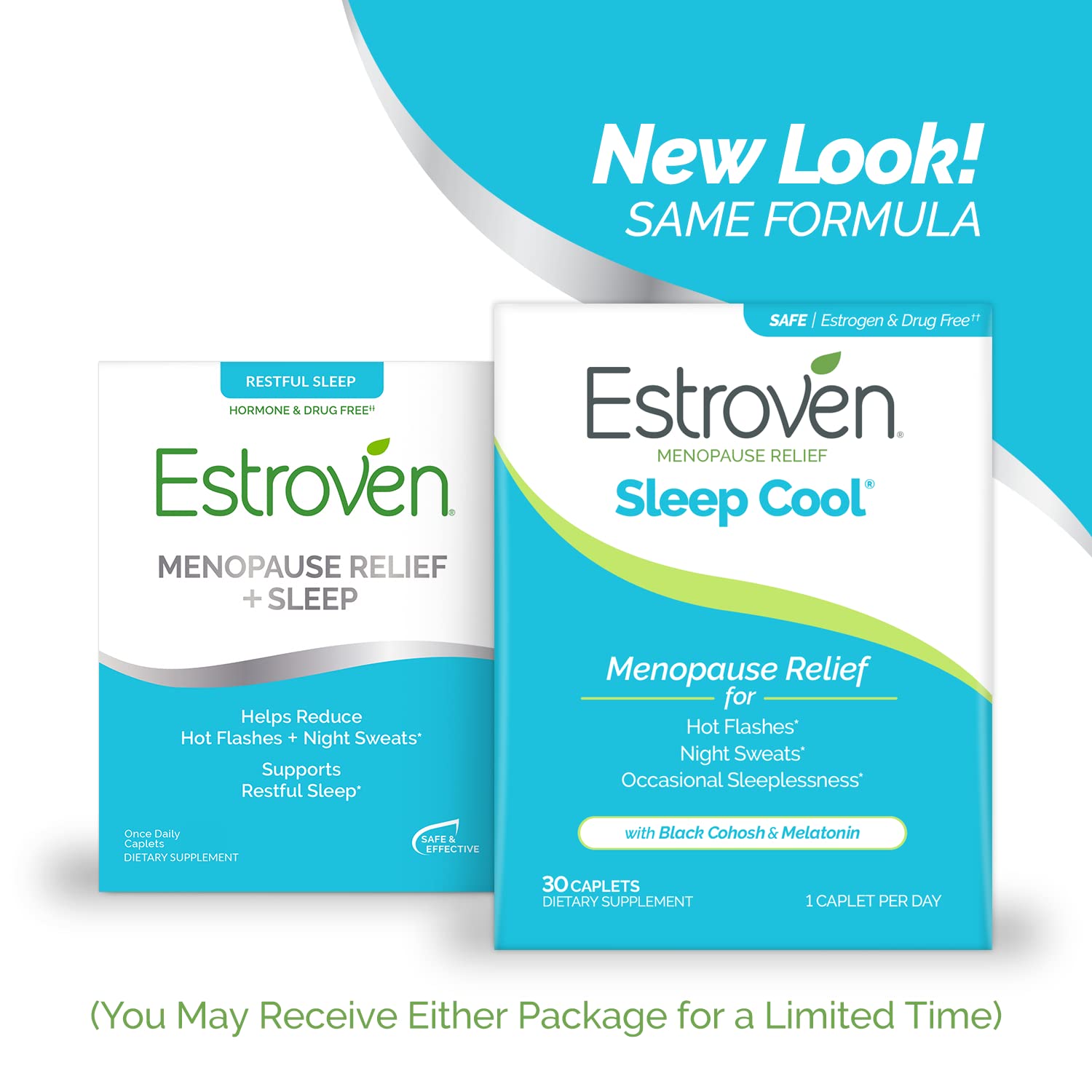 Estroven Sleep Cool for Menopause Relief, 30 Ct, Sleep Support Supplement With Clinically Proven Ingredients to Relieve Menopause Symptoms plus Night Sweats & Hot Flash Relief, Drug-No & Gluten-No EstrovenAu supplements