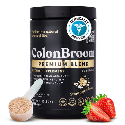 ColonBroom Premium Psyllium Husk Powder (Strawberry) - Colon Cleanse for Bloating ColonBroomUS supplements