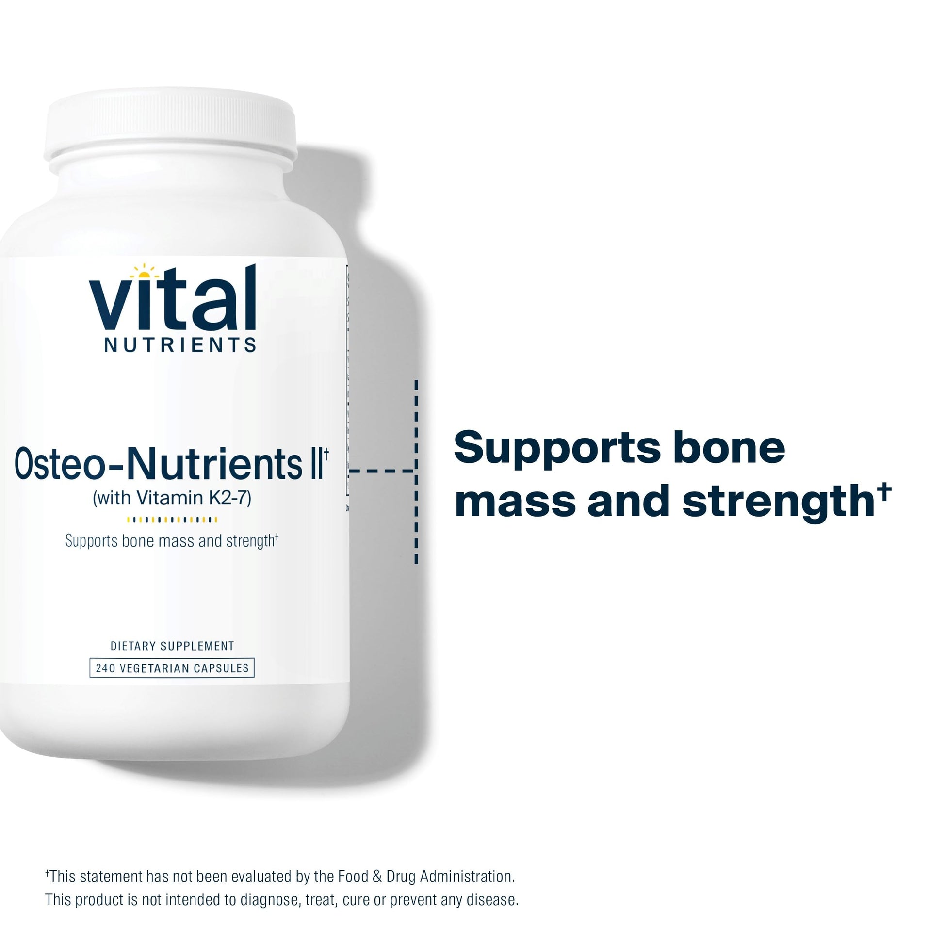Vital Nutrients Osteo-Nutrients II - Vitamin K2 + D3, Calcium, Boron, and Magnesium for Bone Strength* - Healthy Heart Support - Vegetarian Supplement - Gluten, Dairy, Soy Free - 240 Capsules Vital NutrientsAu supplements