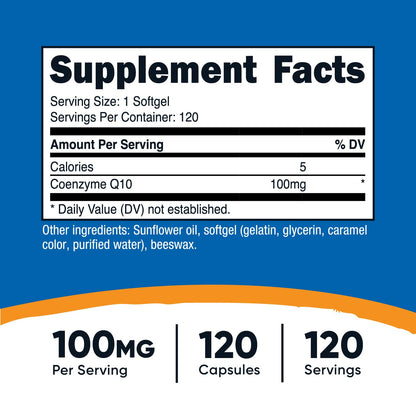 Nutricost CoQ10 Softgels (120 Servings / 100 Mg CoQ10 Per Serving) | Better Absorption NutricostUS supplements