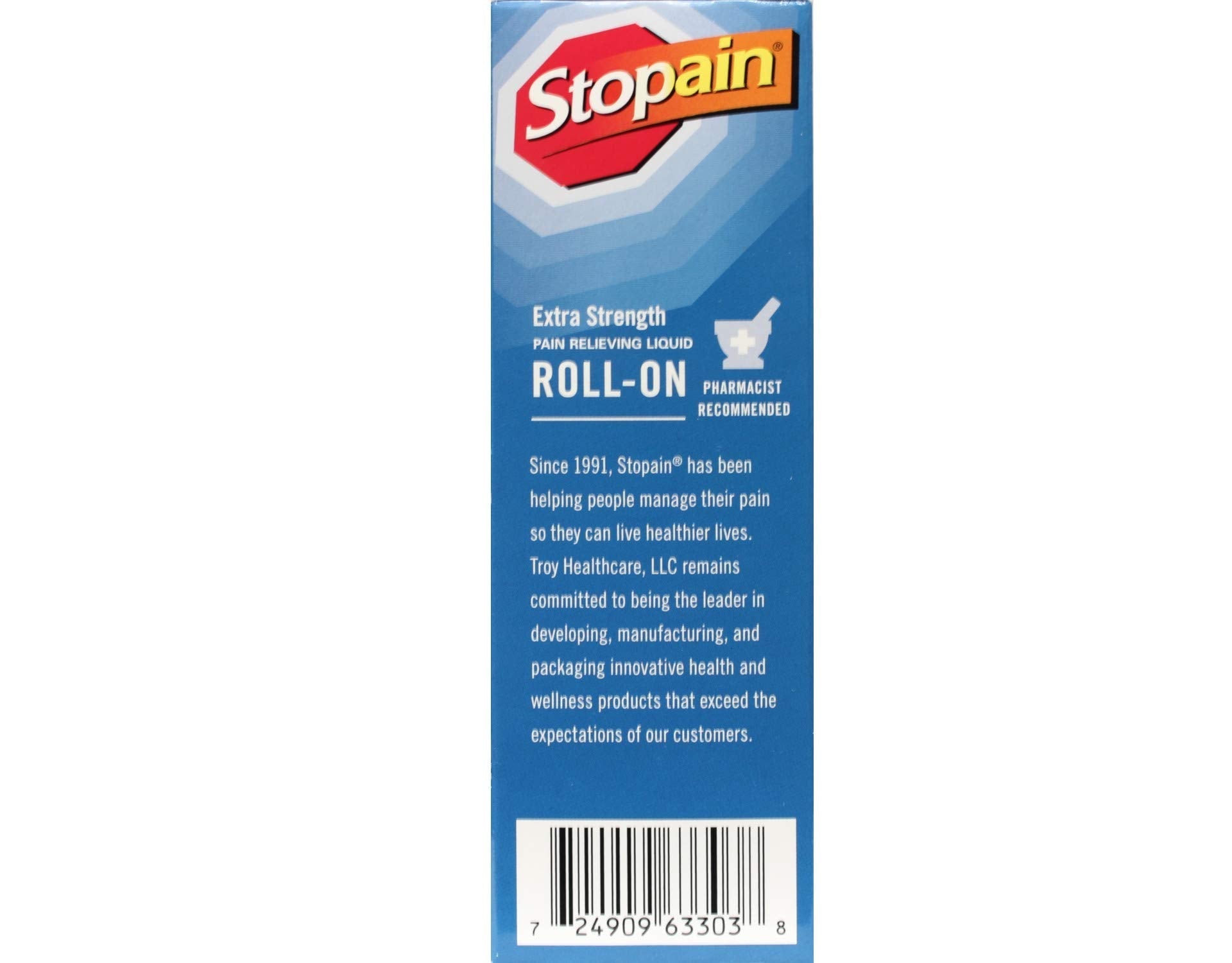 Stopain Pain Relief Roll On Gel 3oz (4 Pack) USA Made, Max Strength Fast Acting with MSM, Glucosamine, Menthol for Lower Back, Knee, Neck, HSA FSA Approved Topical Analgesic Products StopainAu supplements