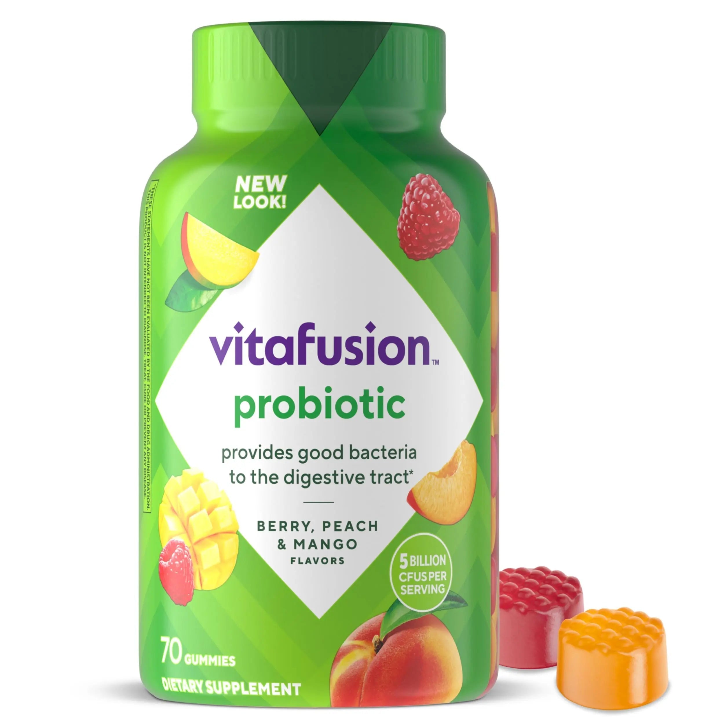 vitafusion Probiotic Gummy Supplements, Raspberry, Peach and Mango Flavors, Probiotic Nutritional Supplements With 5 Billion CFUs VitafusionAu supplements