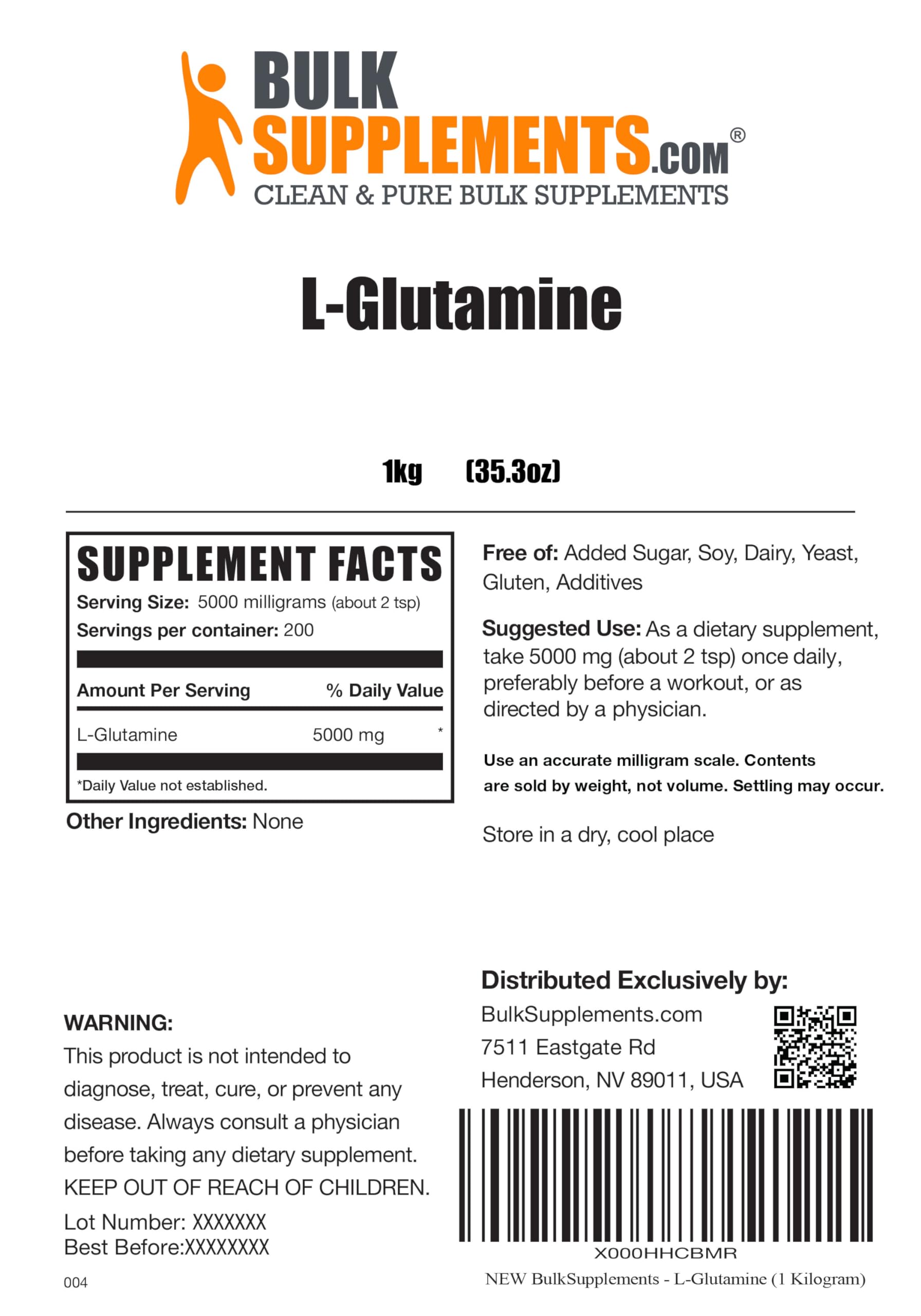BULKSUPPLEMENTS.COM L-Glutamine Powder - Glutamine Supplement, L Glutamine BULKSUPPLEMENTS.COMUS supplements